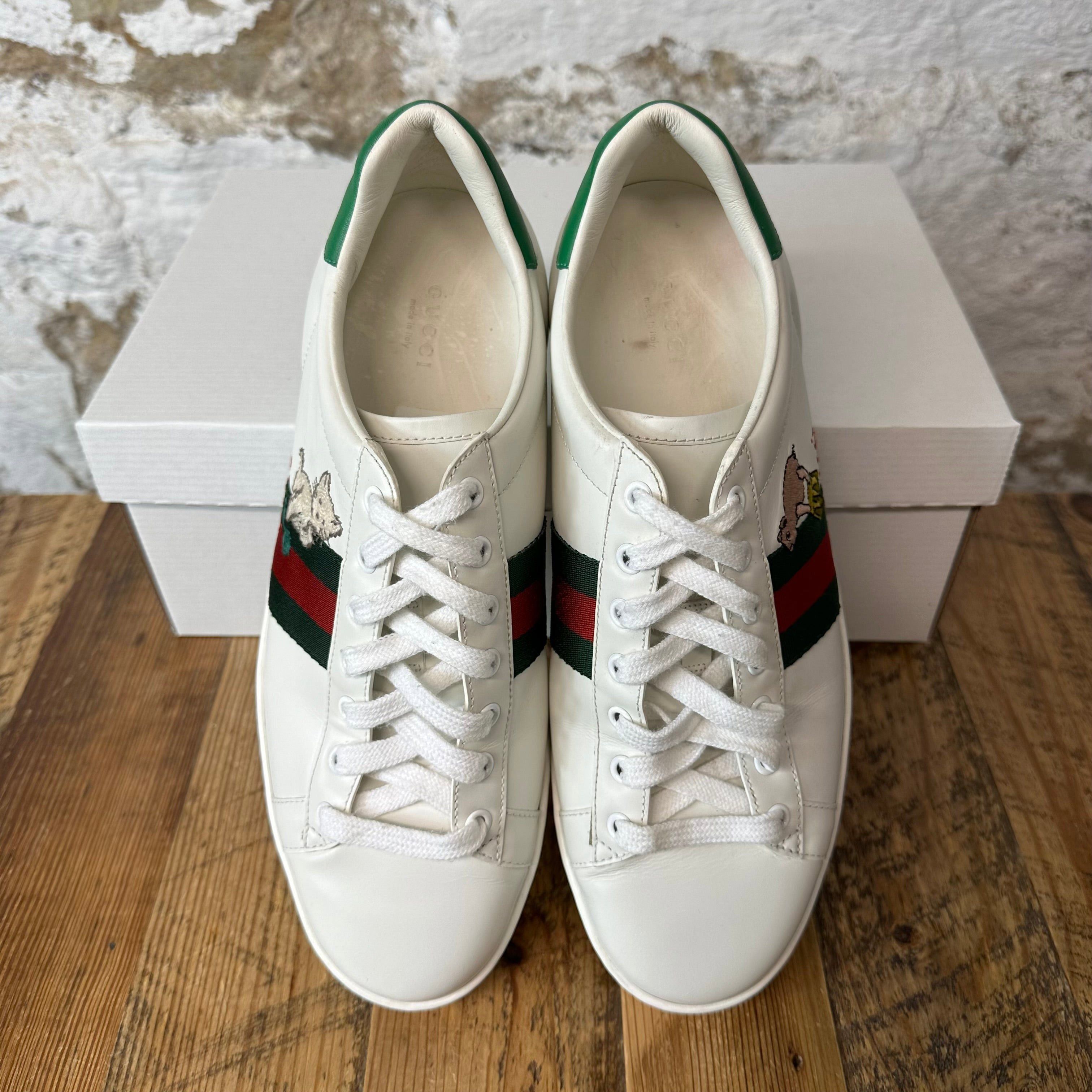 Gucci Gucci Ace Pig Cat White Sneaker Sz 8 Size US 8 / EU 41 - 3 Thumbnail