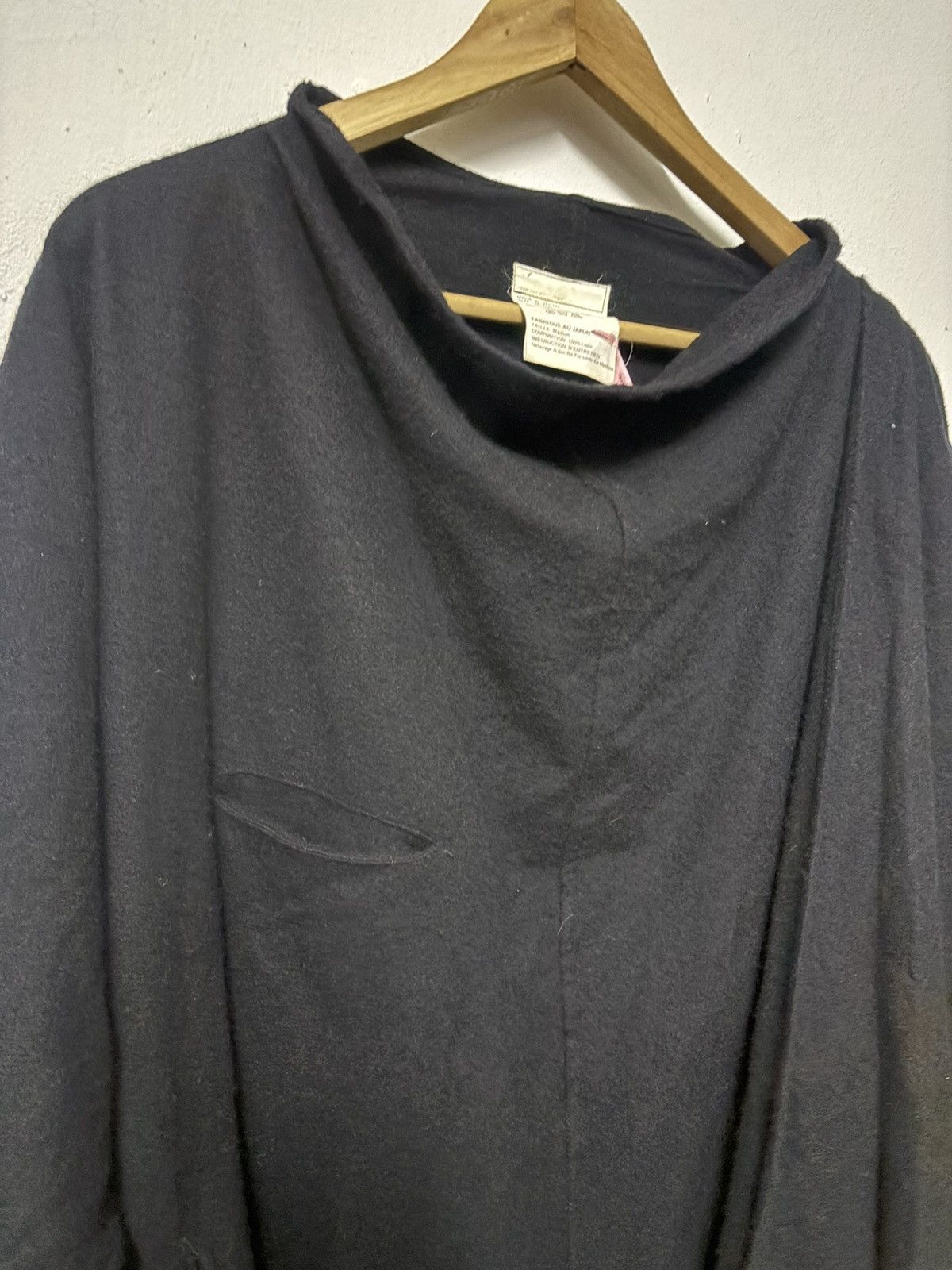 Y's × Yohji Yamamoto Y’s Yohji Yamamoto Wool Black Cabardine Oversize With Scaf Size US XXL / EU 58 / 5 - 7 Thumbnail