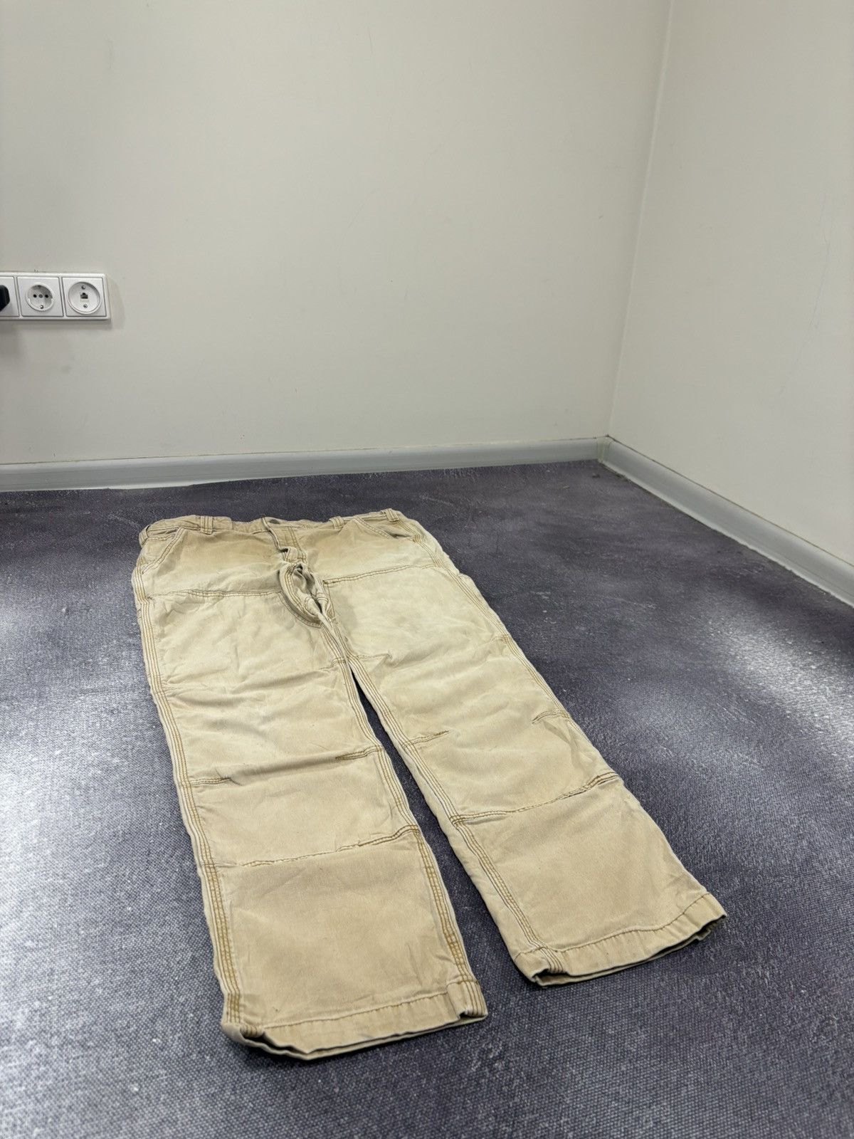 Carhartt Vintage Carhartt Double Knee USA Faded Cream Work Pants Size US 36 / EU 52 - 8 Thumbnail