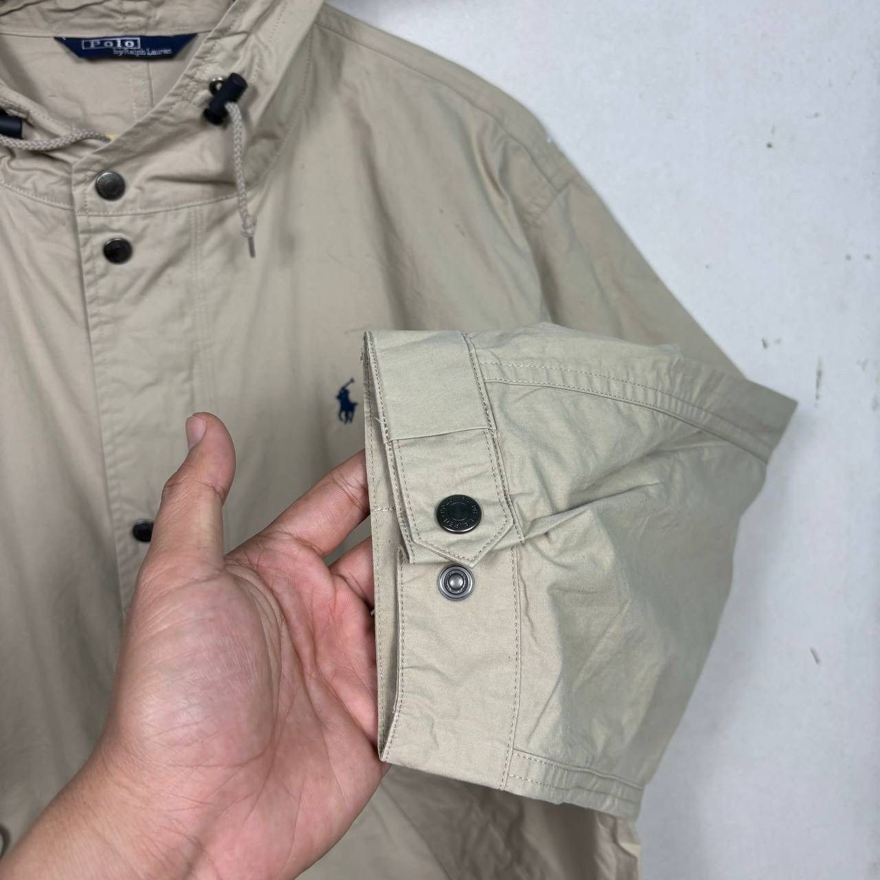Polo Ralph Lauren Vtg Polo Ralph Lauren Naigai Japan Hooded Jacket Beige 170 Size US M / EU 48-50 / 2 - 7 Thumbnail