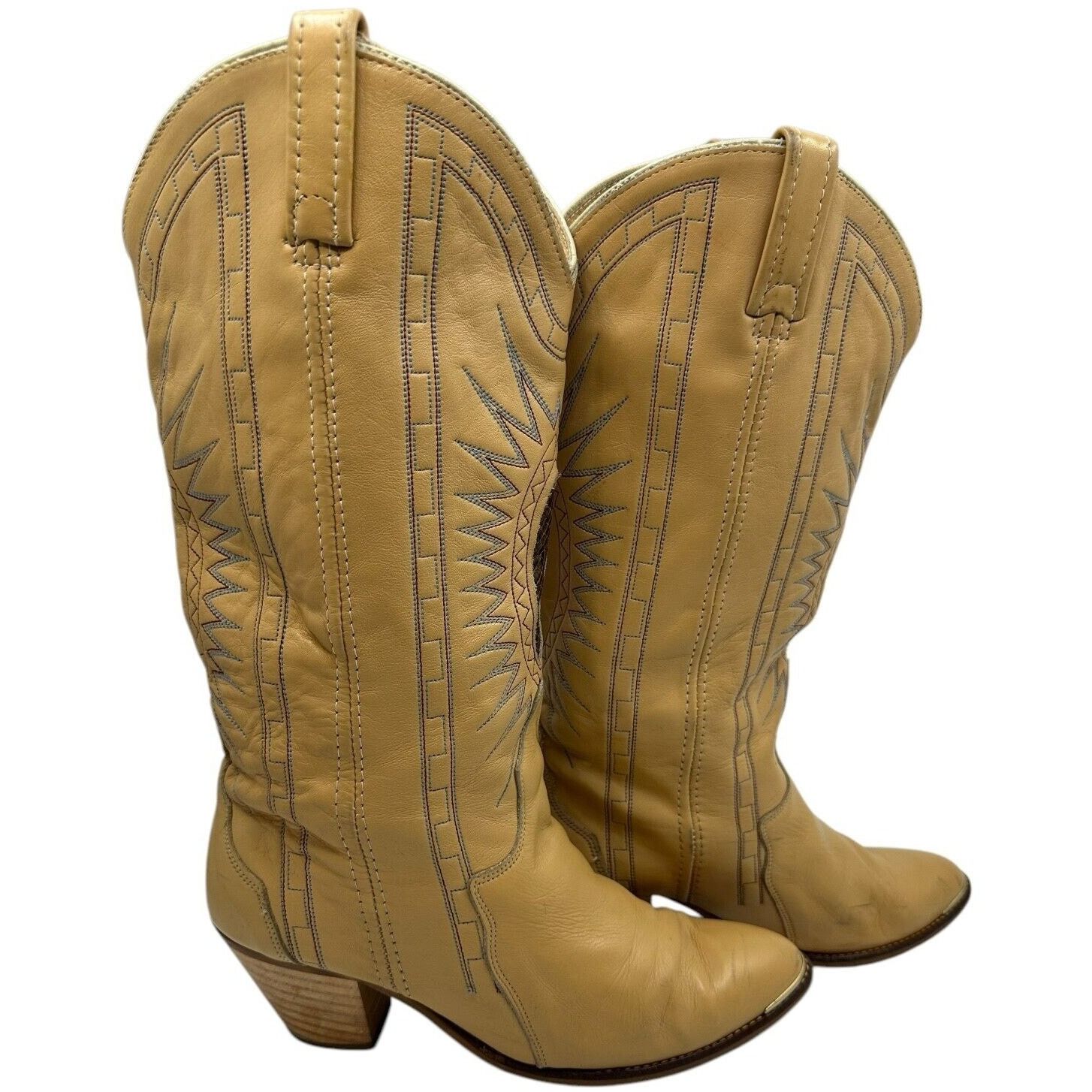 Acme Clothing Vintage ACME Womens Boots Yellow Leather Size 5.5 Made USA Size US 5.5 / IT 35.5 - 2 Thumbnail
