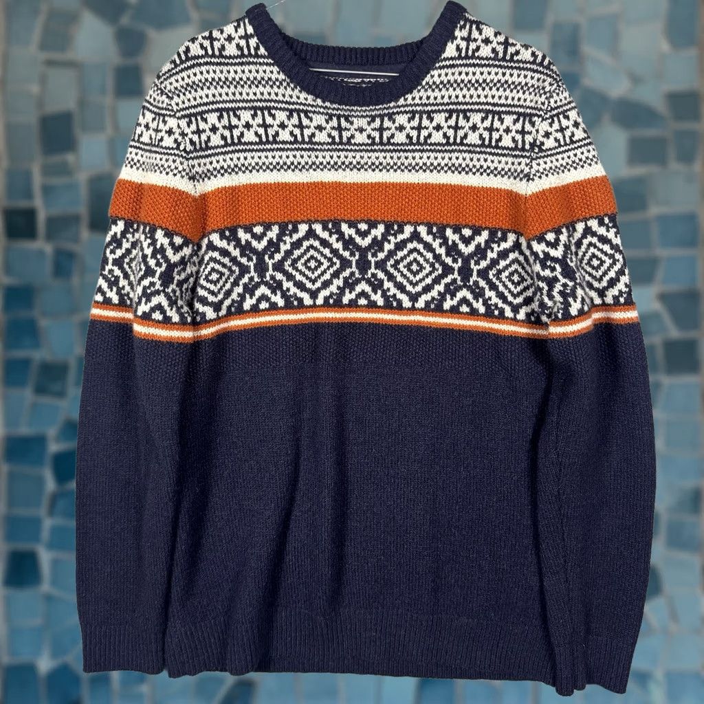 FatFace Fat Face Sweater Mens XL Wool Fair Isle Crewneck Pullover Chunky Knit Jumper Size US XL / EU 56 / 4 - 1 Thumbnail