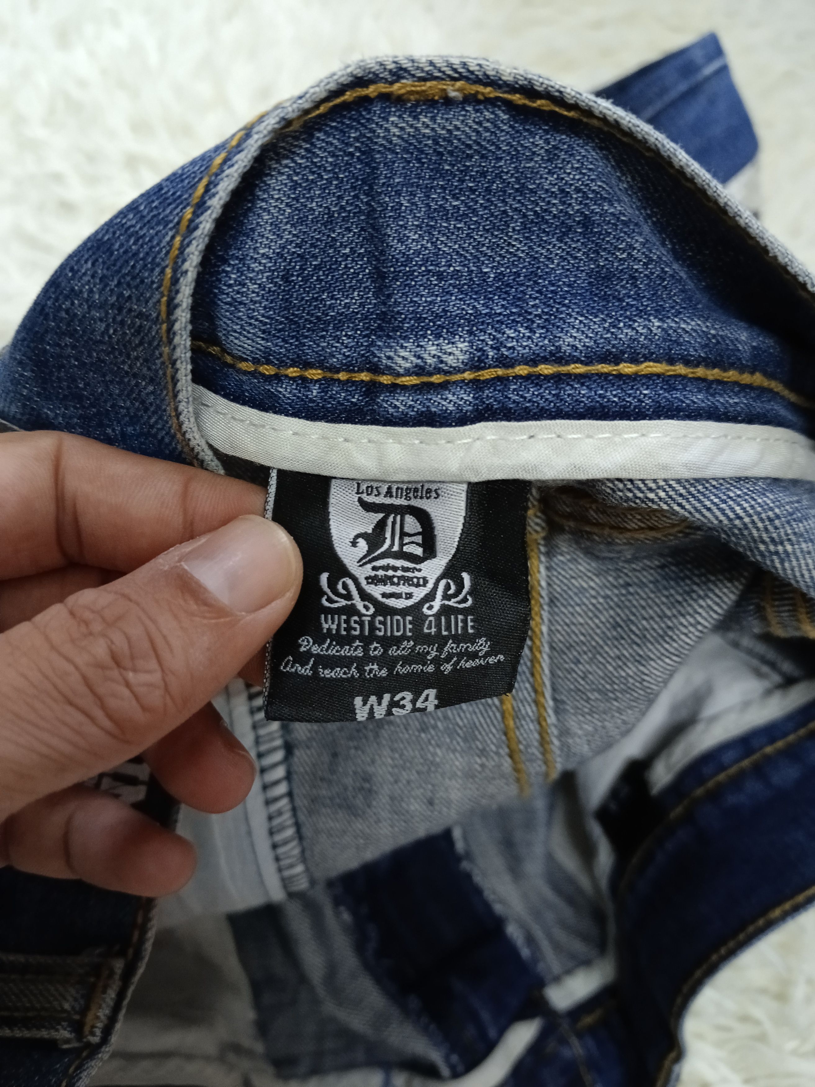Japanese Brand WIDE PANTS SPELLOUT WEST SIDE DENIM PANTS Size US 34 / EU 50 - 7 Thumbnail