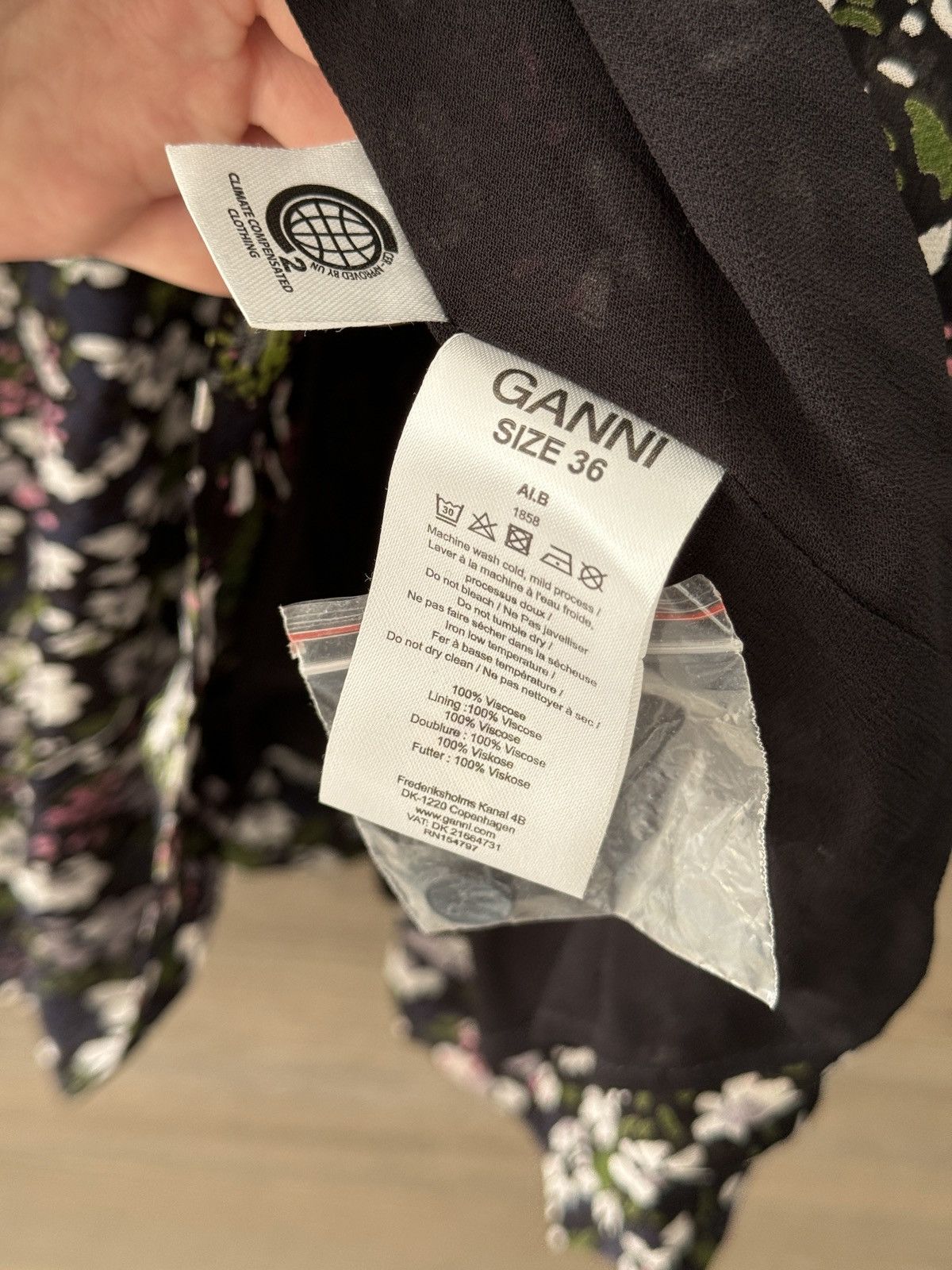 Designer × Ganni Ganni Bow Neck Floral Print Georgette Mini Dress Size XS / US 0-2 / IT 36-38 - 8 Thumbnail