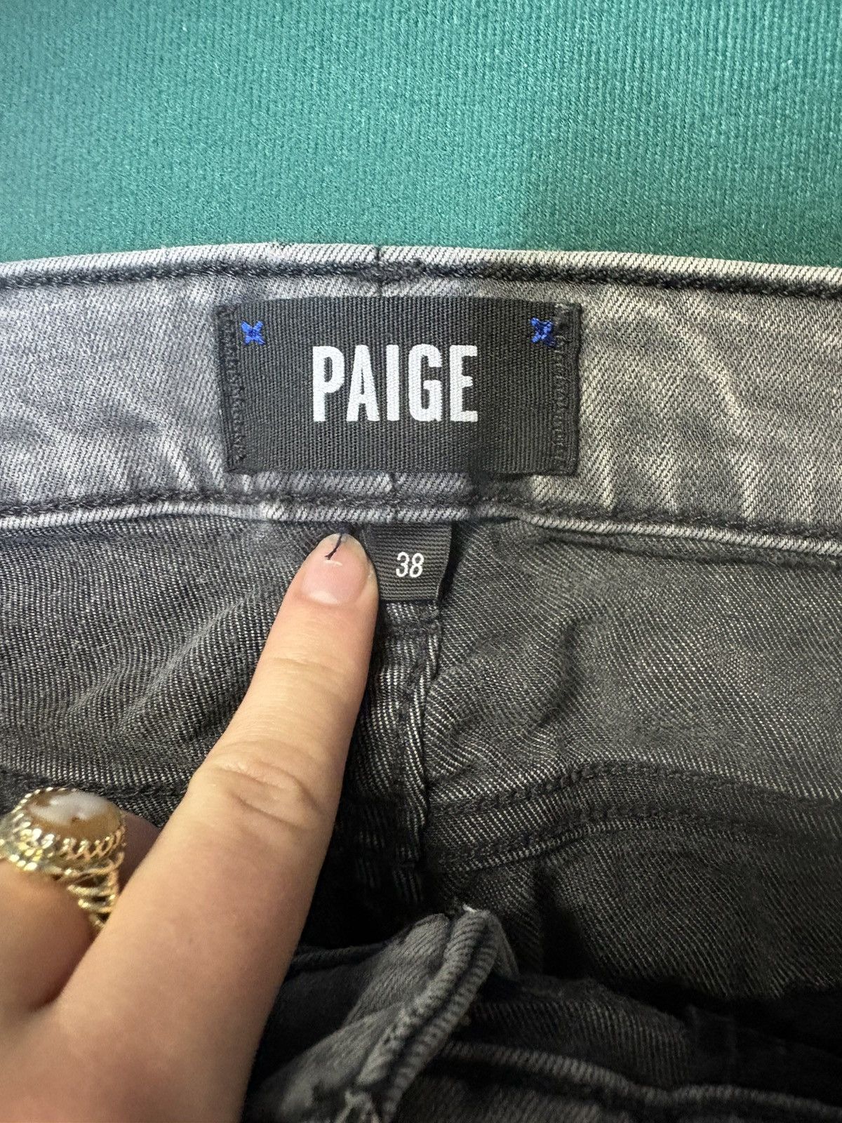 Paige PAIGE Gray Slim Straight Jeans Size 38 Size US 38 / EU 54 - 2 Thumbnail
