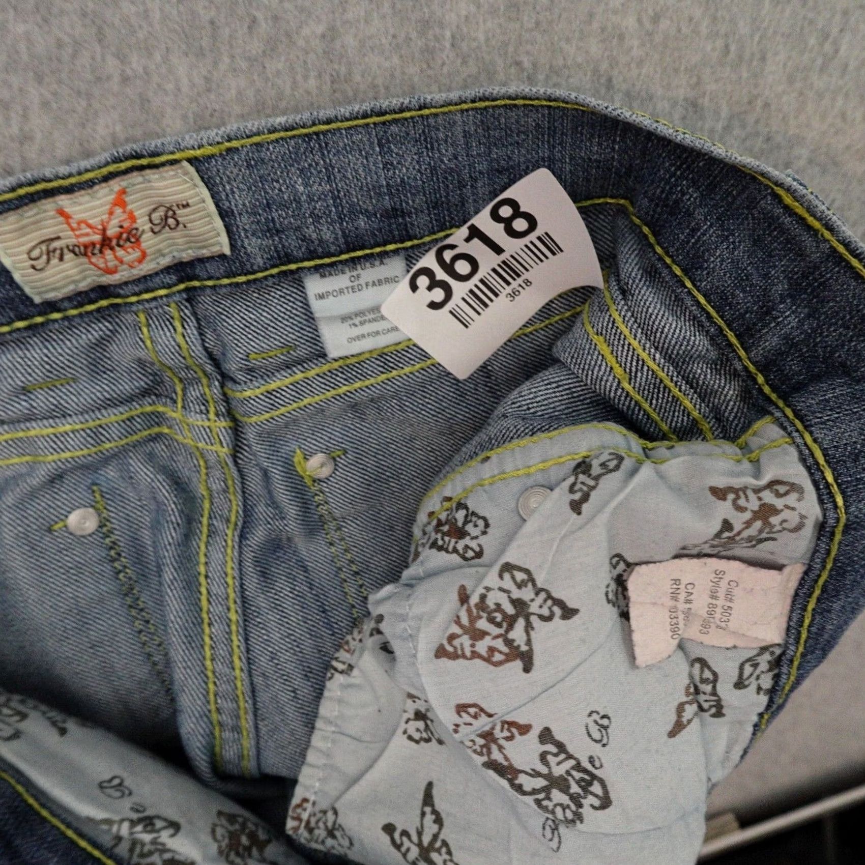 Vintage VINTAGE Frankie B Jeans Womens 26X33 Low-Rise Straight Embroidered Pockets Blue Denim Clothing Womens Jeans Size 26" / US 2 / IT 38 - 5 Thumbnail