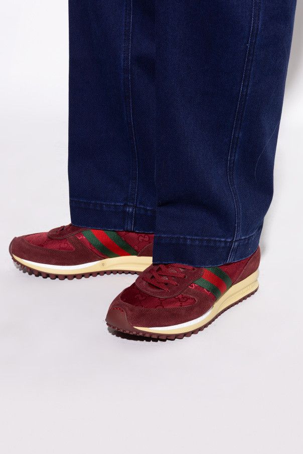 Gucci o1mt1gz0226 Men's Gucci Re-Motion Sneakers in Burgundy Size US 12.5 / EU 45-46 - 2 Thumbnail
