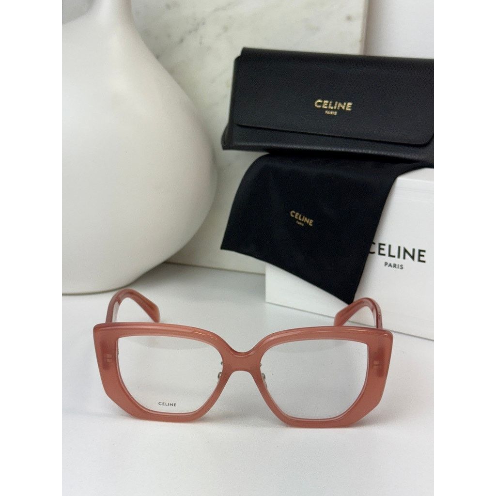 Celine NEW Celine CL50146F Cat Eye Eyeglasses Frames in Pink Size ONE SIZE - 3 Thumbnail