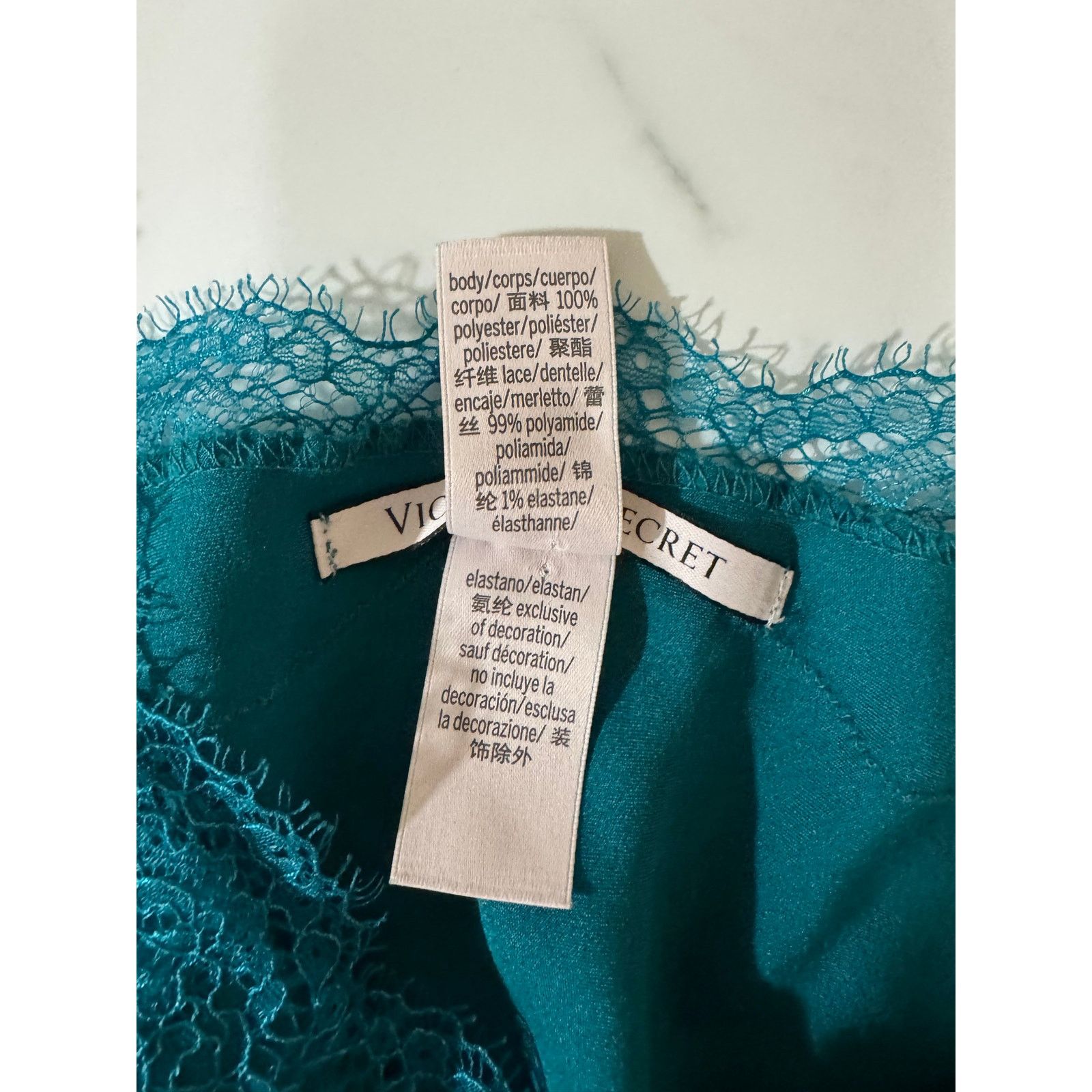 Victoria's Secret Victoria's Secret Top Teal Spaghetti Straps Lace Women's XS Size XS / US 0-2 / IT 36-38 - 6 Thumbnail