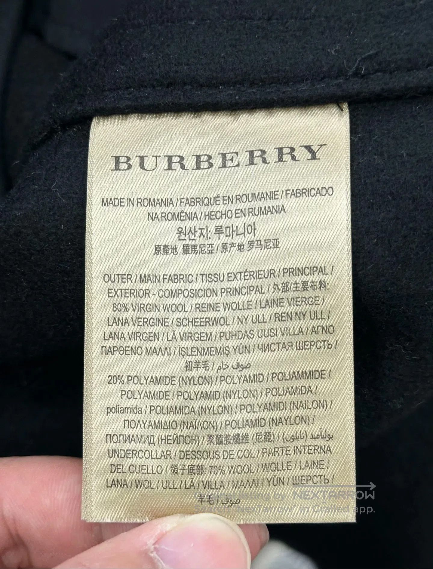 Burberry Burberry Black Classic Horn Button Wool Jacket| Size L / US 10 / IT 46 - 4 Thumbnail