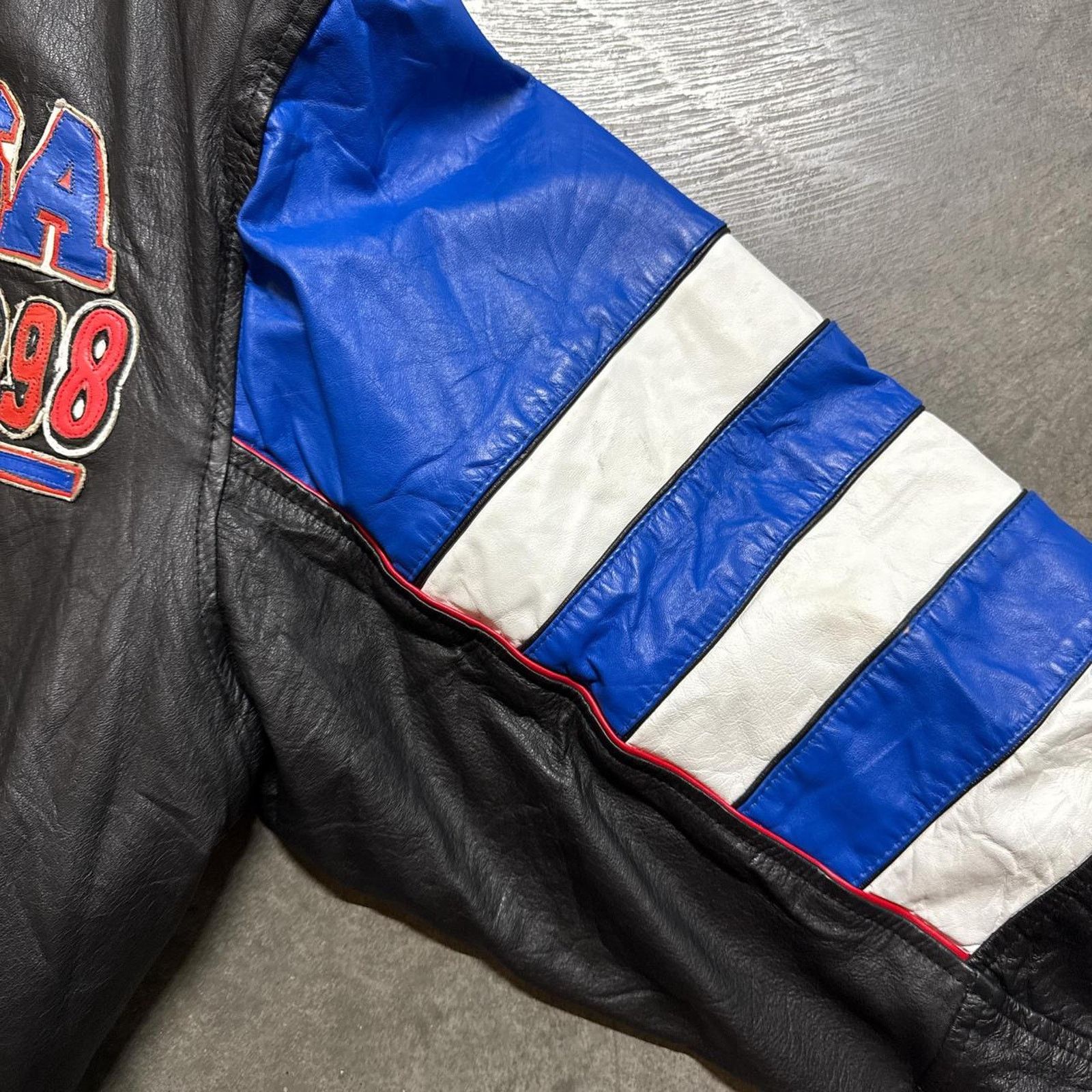 Vintage Vintage 90s Maziar FIFA World Cup 1998 USA Leather Jacket Size US M / EU 48-50 / 2 - 5 Thumbnail