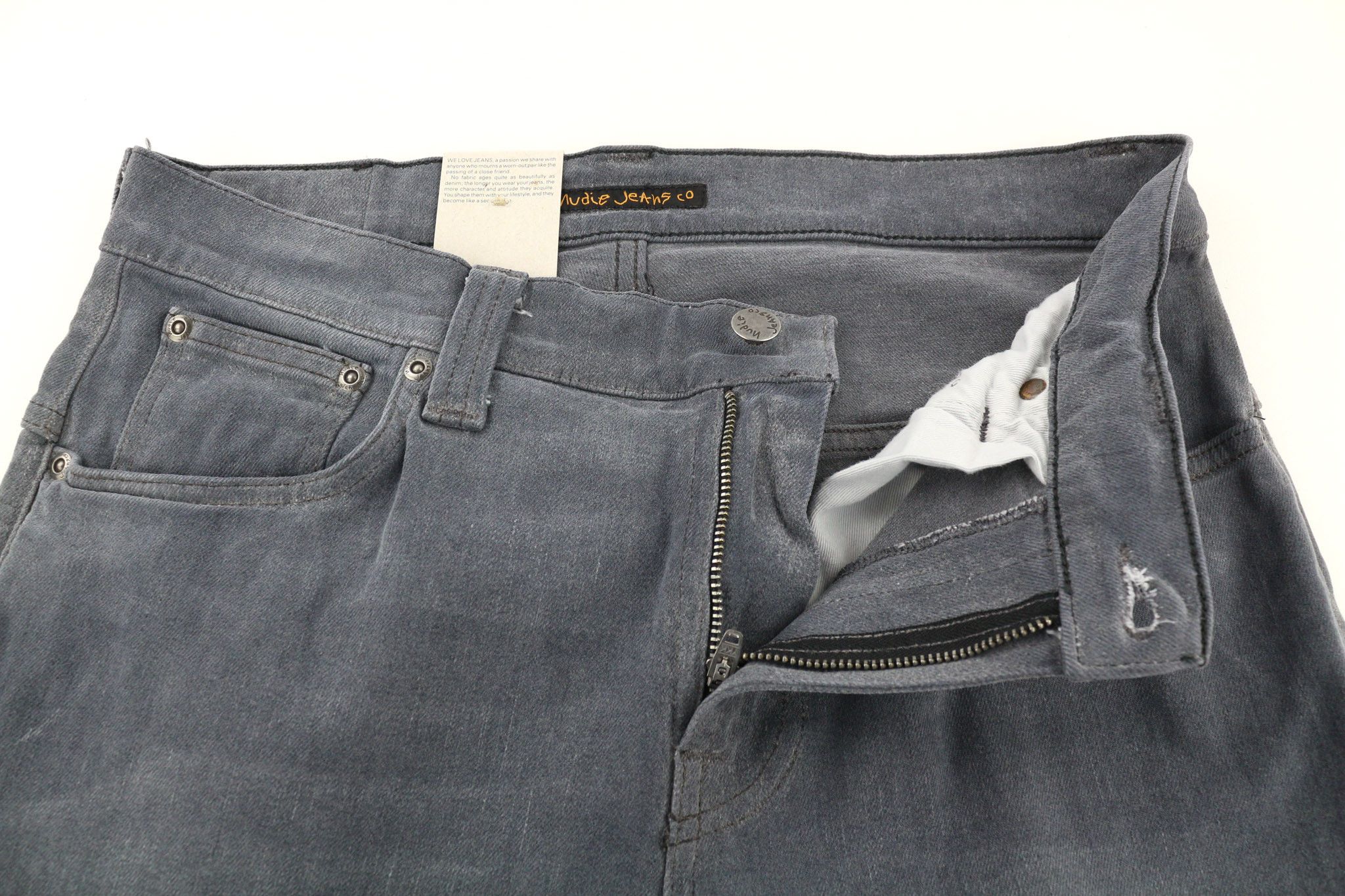 Nudie Jeans THIN FINN W31/L32 Slim Fit Grey Stretch Jeans 80634 Size US 31 - 4 Thumbnail