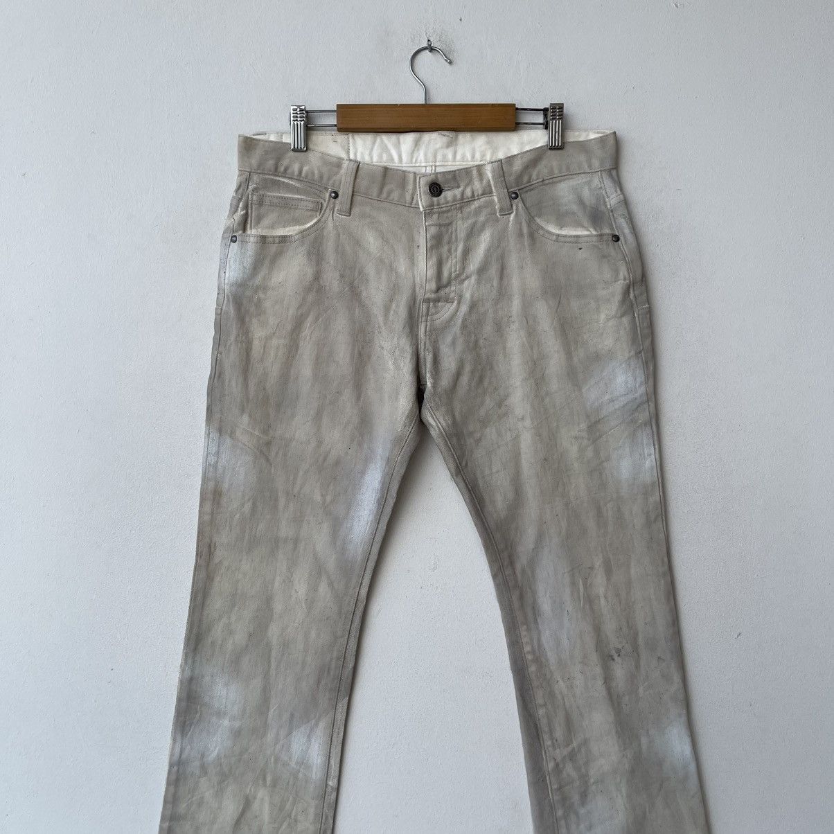 Tornado Mart Flared Archival Tornado Mart "Dirty Wash" Waxed Denim Jeans Size US 32 / EU 48 - 3 Thumbnail