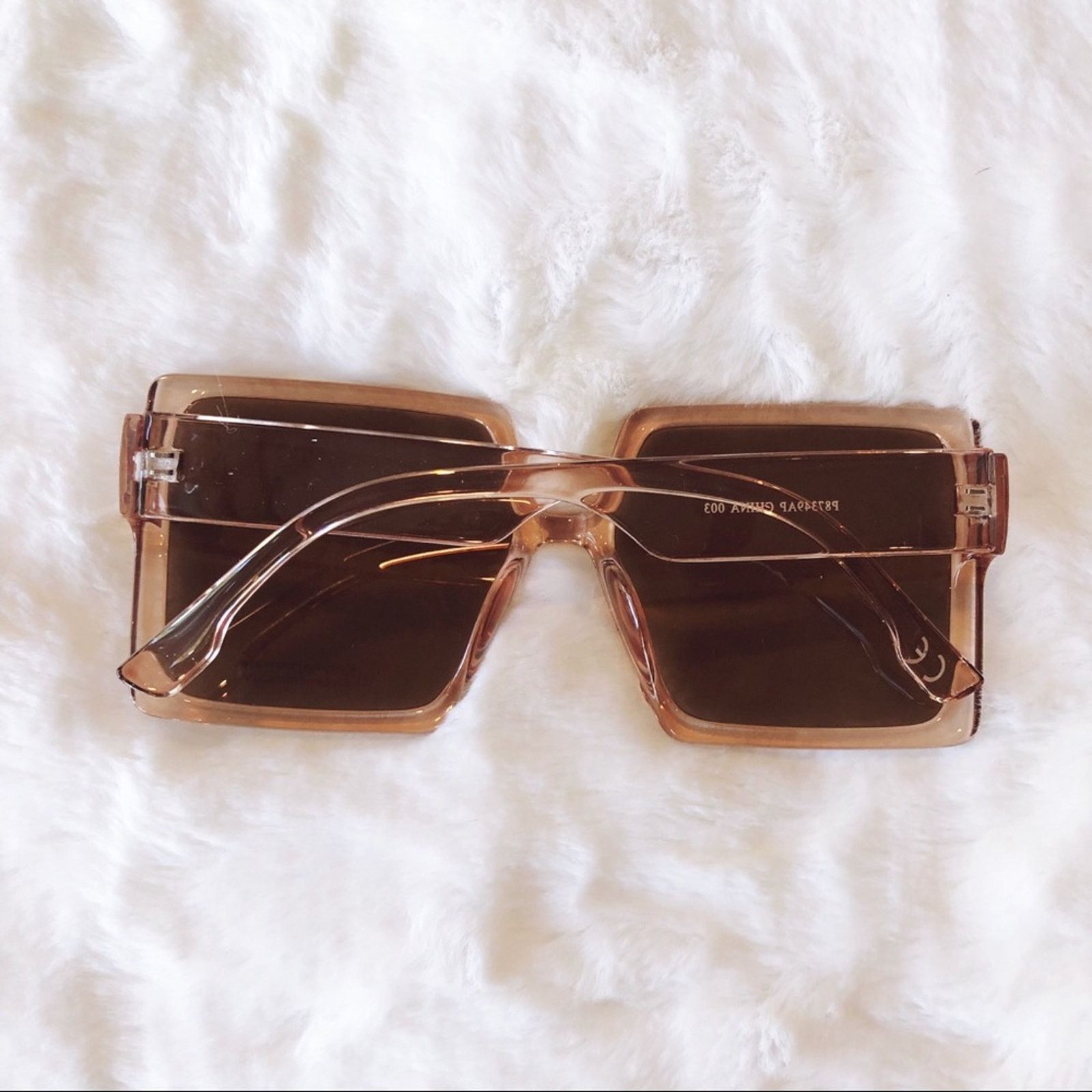 Other Molly Clear Pink Oversized Rectangle Sunglasses Size ONE SIZE - 9 Thumbnail