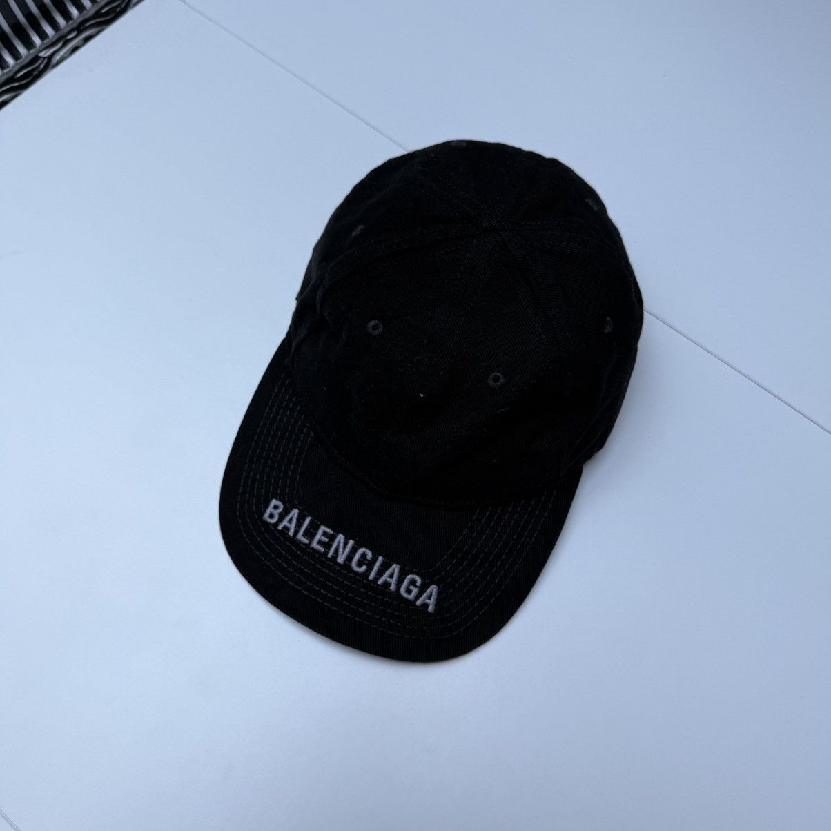 Balenciaga Balenciaga embroidered logo black cap hat Size ONE SIZE - 3 Thumbnail