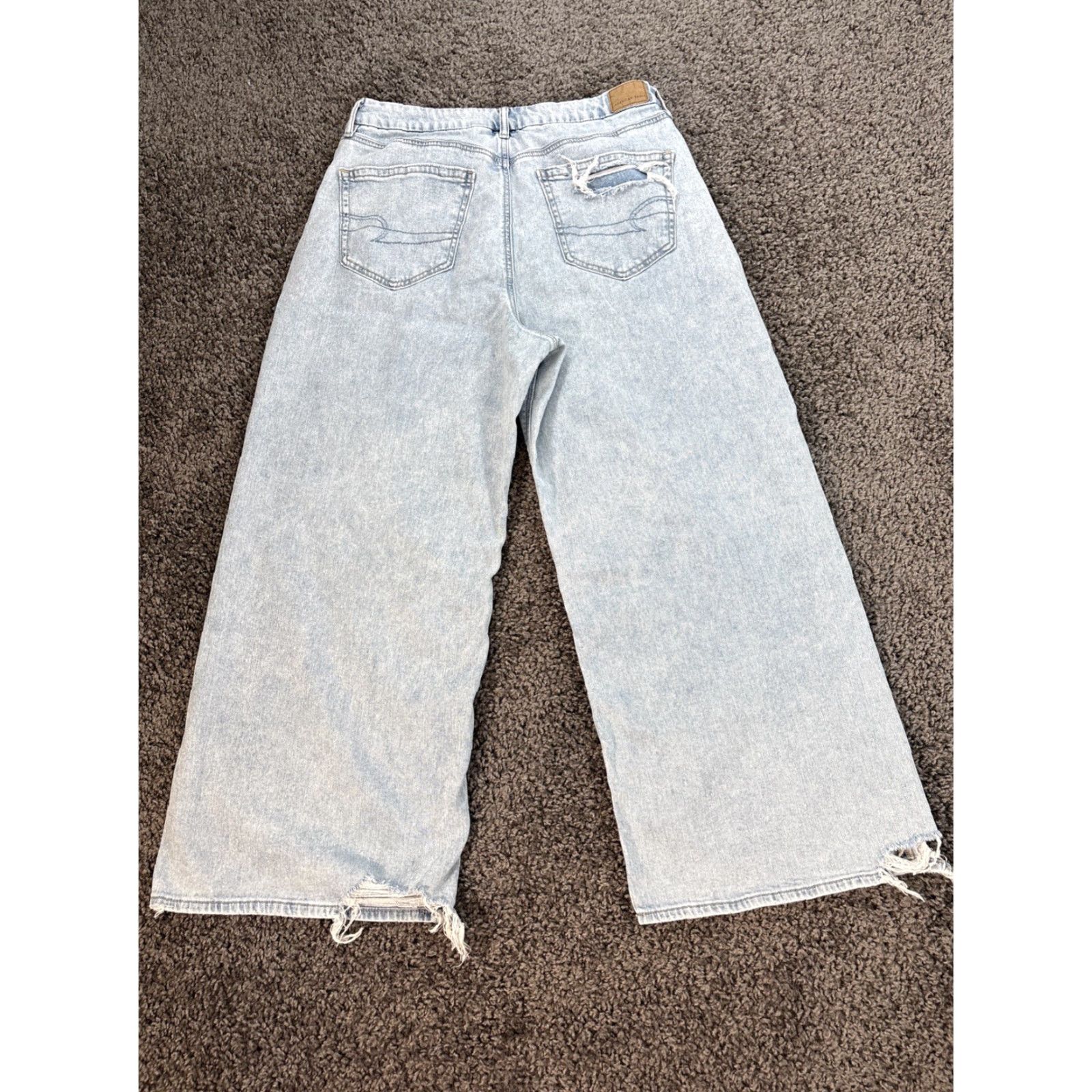 American Eagle Outfitters American Eagle Jeans Womens 14 Short Reg Blue Curvy Super High Rise Baggy Straight 90s Bohemian Grunge Mens Womens Girls Size 36" / US 14 / IT 50 - 8 Thumbnail