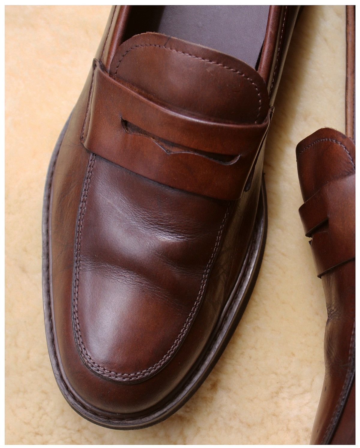 Japanese Brand × Vintage 2011 HAWKINS BROWN LEATHER PENNY LOAFERS Size US 8 / EU 41 - 4 Thumbnail