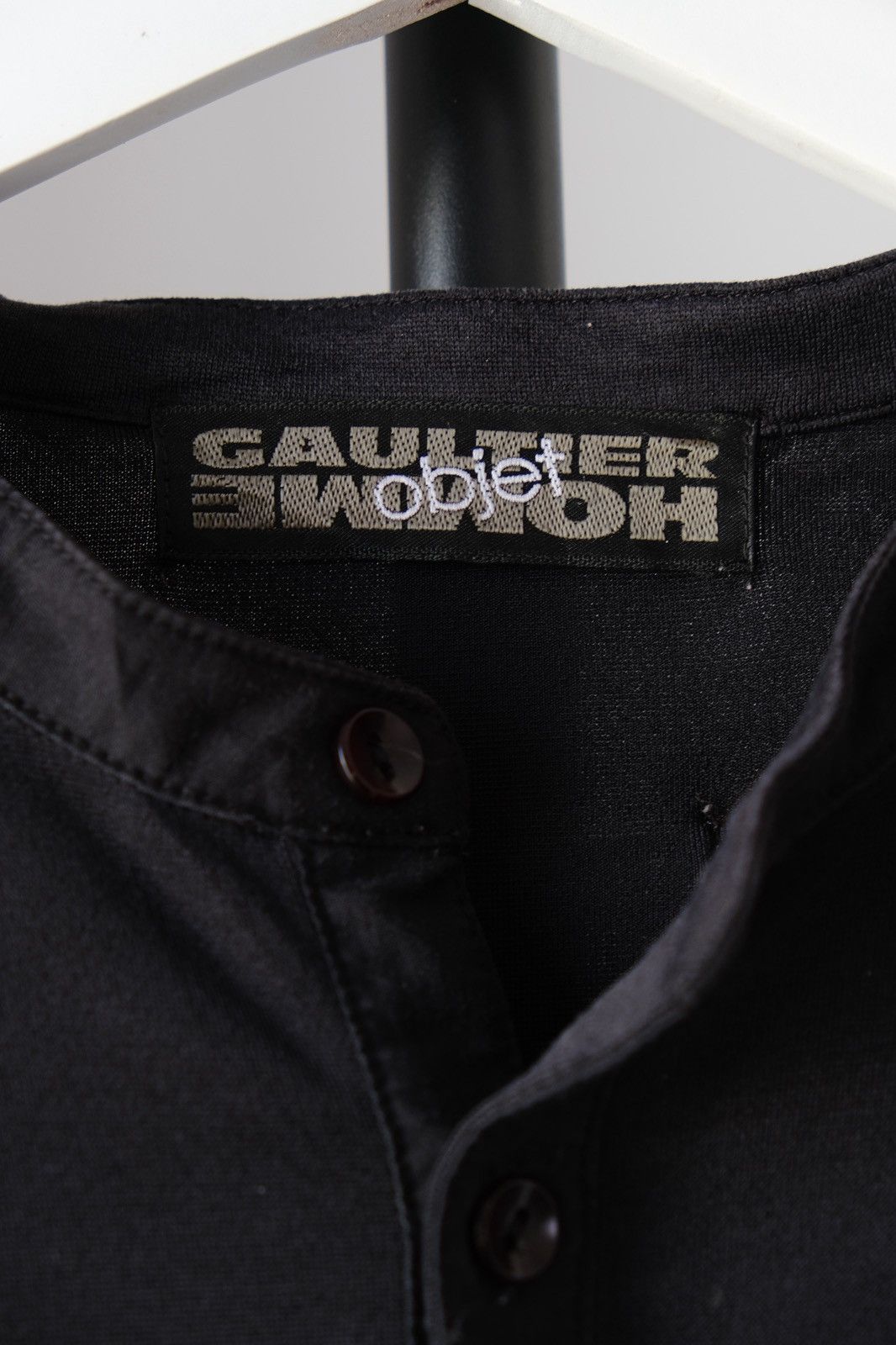 Jean Paul Gaultier Jean-Paul GAULTIER Objet Early 00s Black Button Up T-Shirt Size US L / EU 52-54 / 3 - 5 Thumbnail