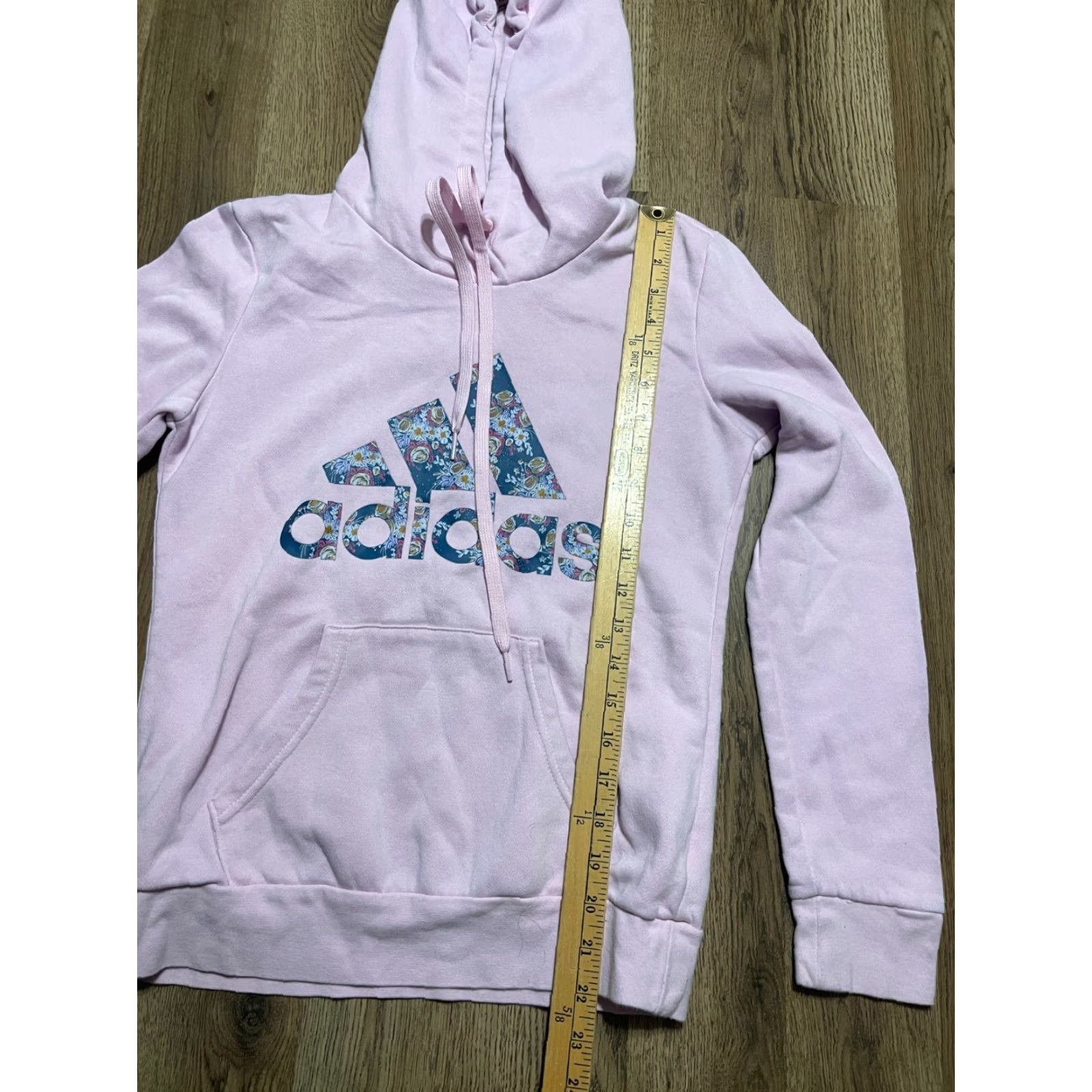 Adidas adidas Hoodie Women's Size XS Pink Floral Pullover Long Sleeve Drawstring Size XS / US 0-2 / IT 36-38 - 6 Thumbnail