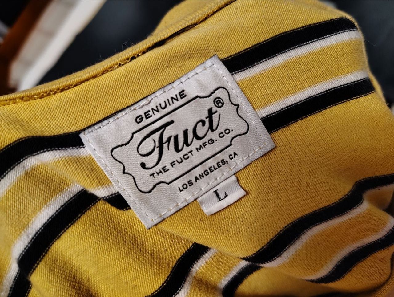 FUCT FUCT Yellow Striped Tee (Large) Size US L / EU 52-54 / 3 - 2 Thumbnail