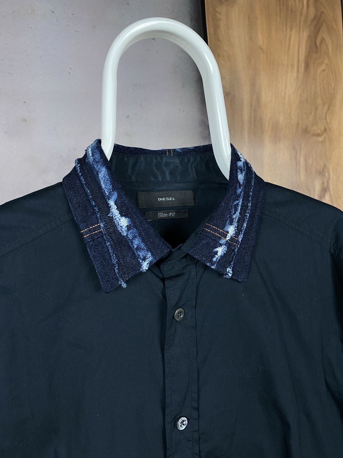 Diesel 🍇Shirt Button Up Diesel Slim Fit Denim Color Designer Tee🍇 Size US XL / EU 56 / 4 - 2 Thumbnail