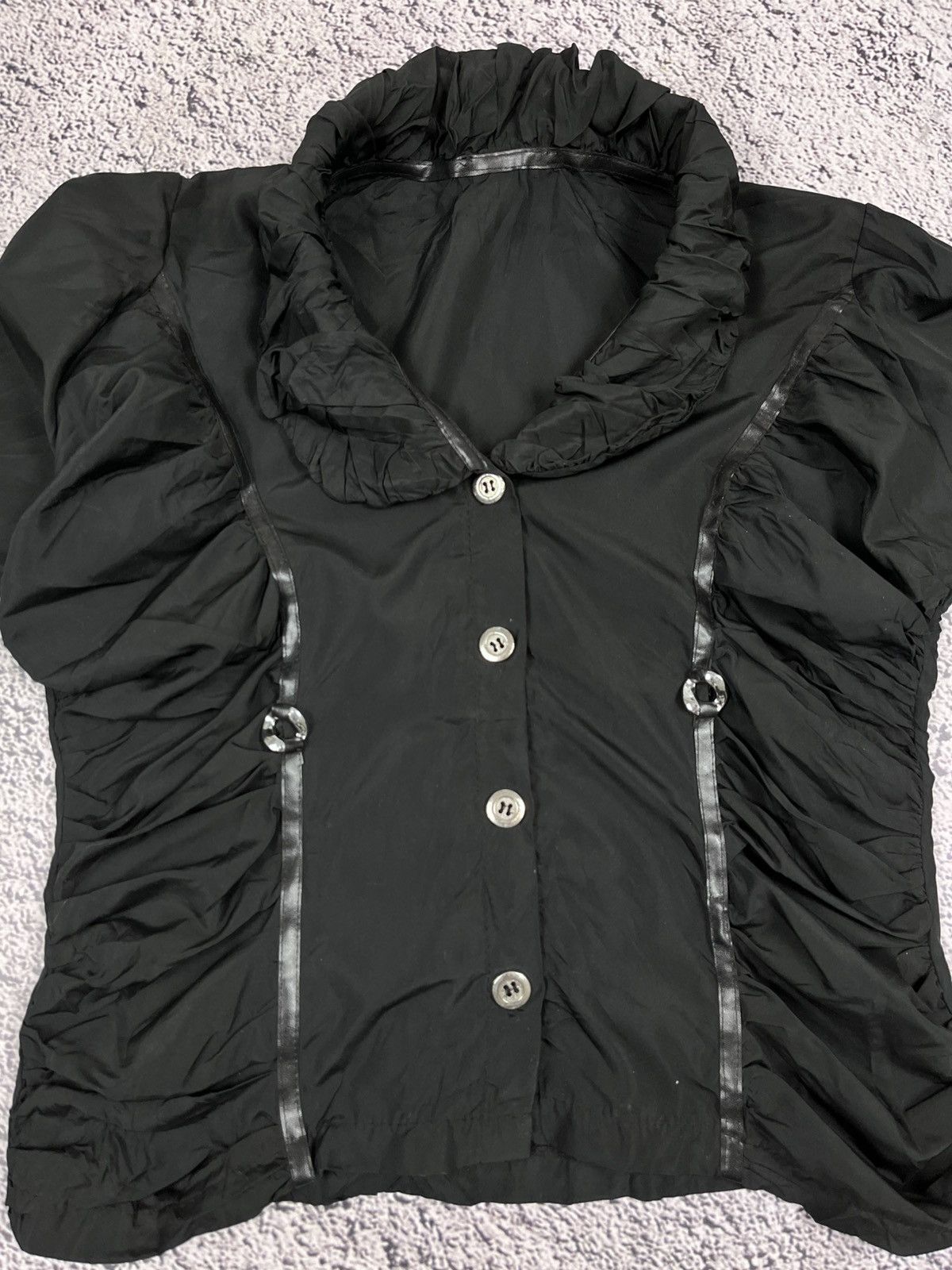 Japanese Brand Vintage Y2K Gothic Ruched Blouse Bondage Avant Garde Size M / US 6-8 / IT 42-44 - 4 Thumbnail