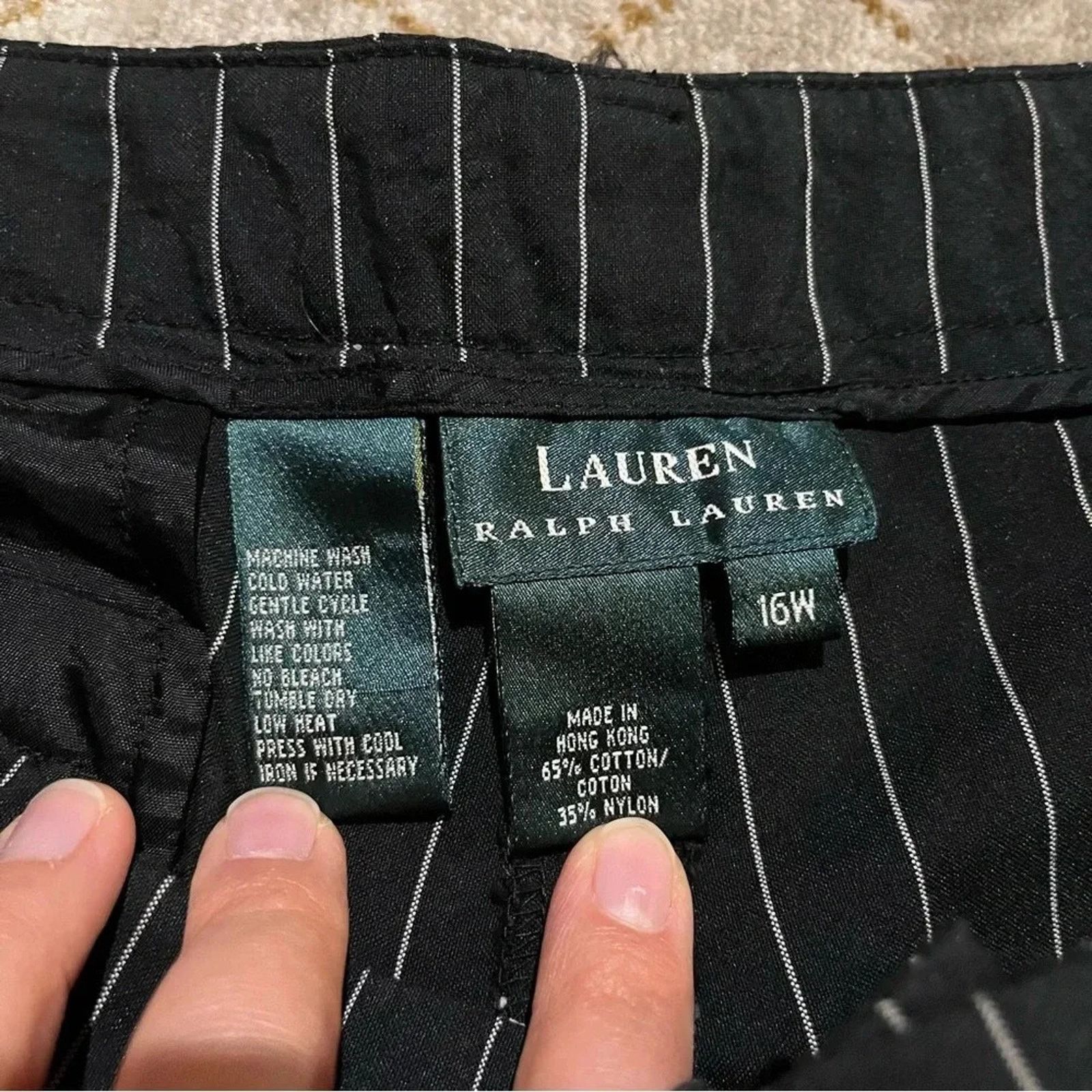 Lauren Ralph Lauren Ralph Lauren Dress Pants Womens 16W Black White Pinstripe Size 38" / US 16 / IT 52 - 7 Thumbnail