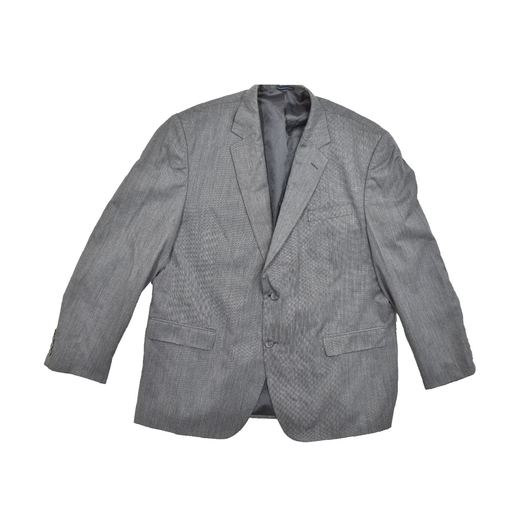 Izod IZOD Blazer Gray Striped 2-Button Single-Breasted 46R Wool Polyester Regular Men’s Jacket, 2 Piece, Made in India Size 46R - 2 Thumbnail