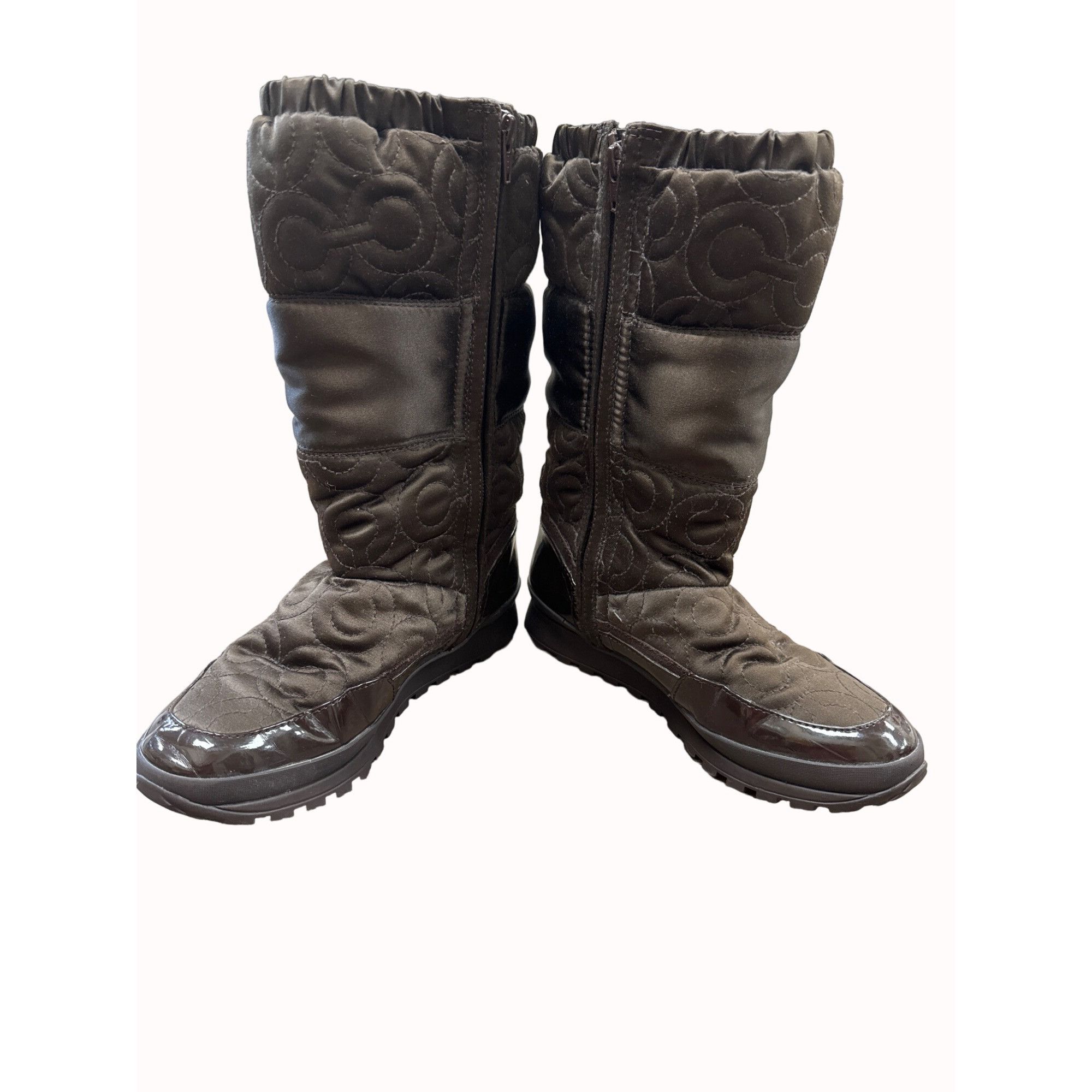 Coach Coach Sinature women’s brown quilted nylon snow boots 7B SKU Size US 7 / IT 37 - 2 Thumbnail