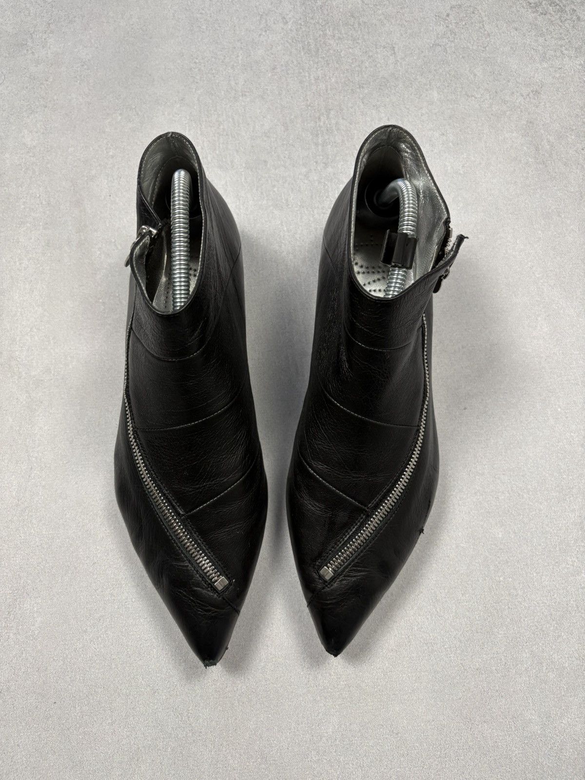 Other Free Lance Paris Leather Zip Boots Pointed Toe Avant Garde Size US 11 / IT 41 - 2 Thumbnail