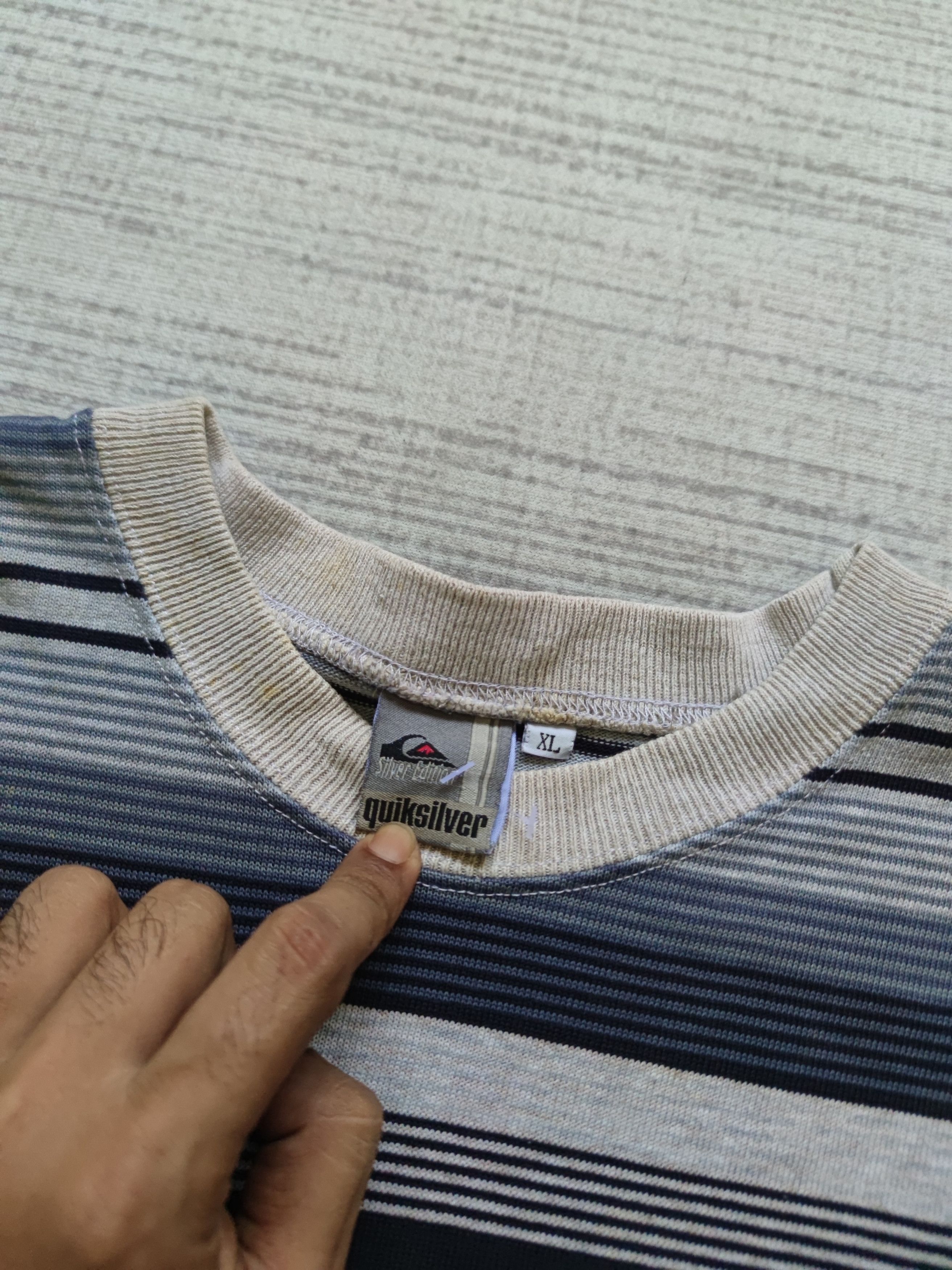 Quiksilver Vintage 90s Quiksilver Striped Silver Edition Made in USA Size US XL / EU 56 / 4 - 4 Thumbnail