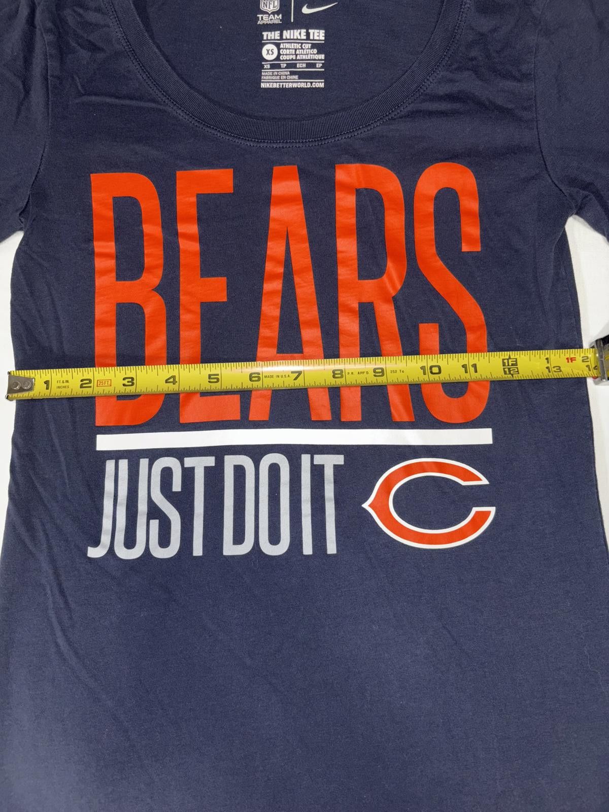 Nike Chicago Bears Tee - Just Do It, Women's Athletic Shirt Size XS / US 0-2 / IT 36-38 - 7 Thumbnail