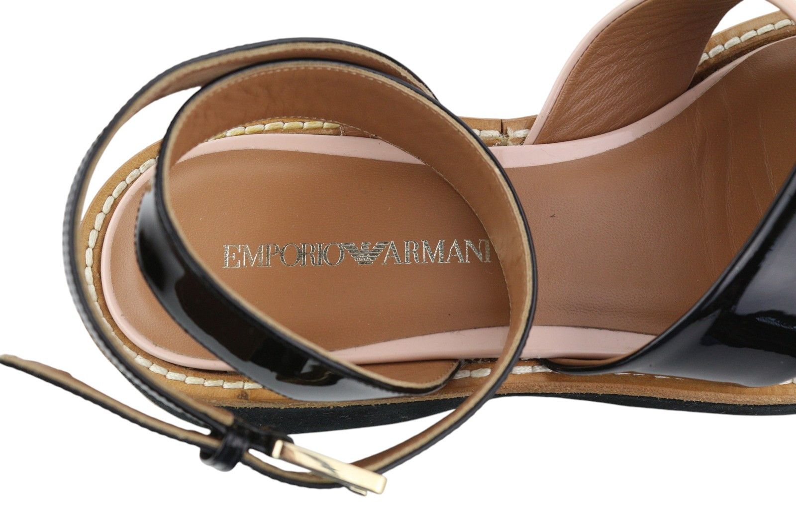 Emporio Armani X3U091 EU37 Black Patent Leather 84789 Size US 6 / IT 36 - 8 Thumbnail