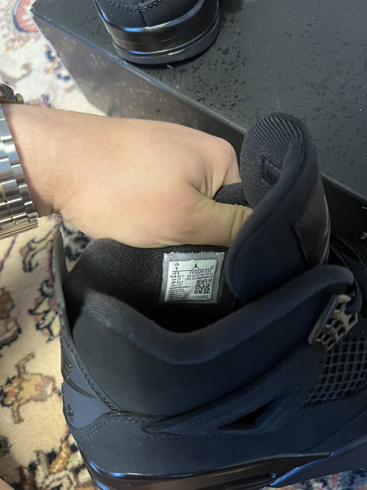 Jordan Brand Jordan 4 black cat 2025 Size US 9 / EU 42 - 6 Thumbnail