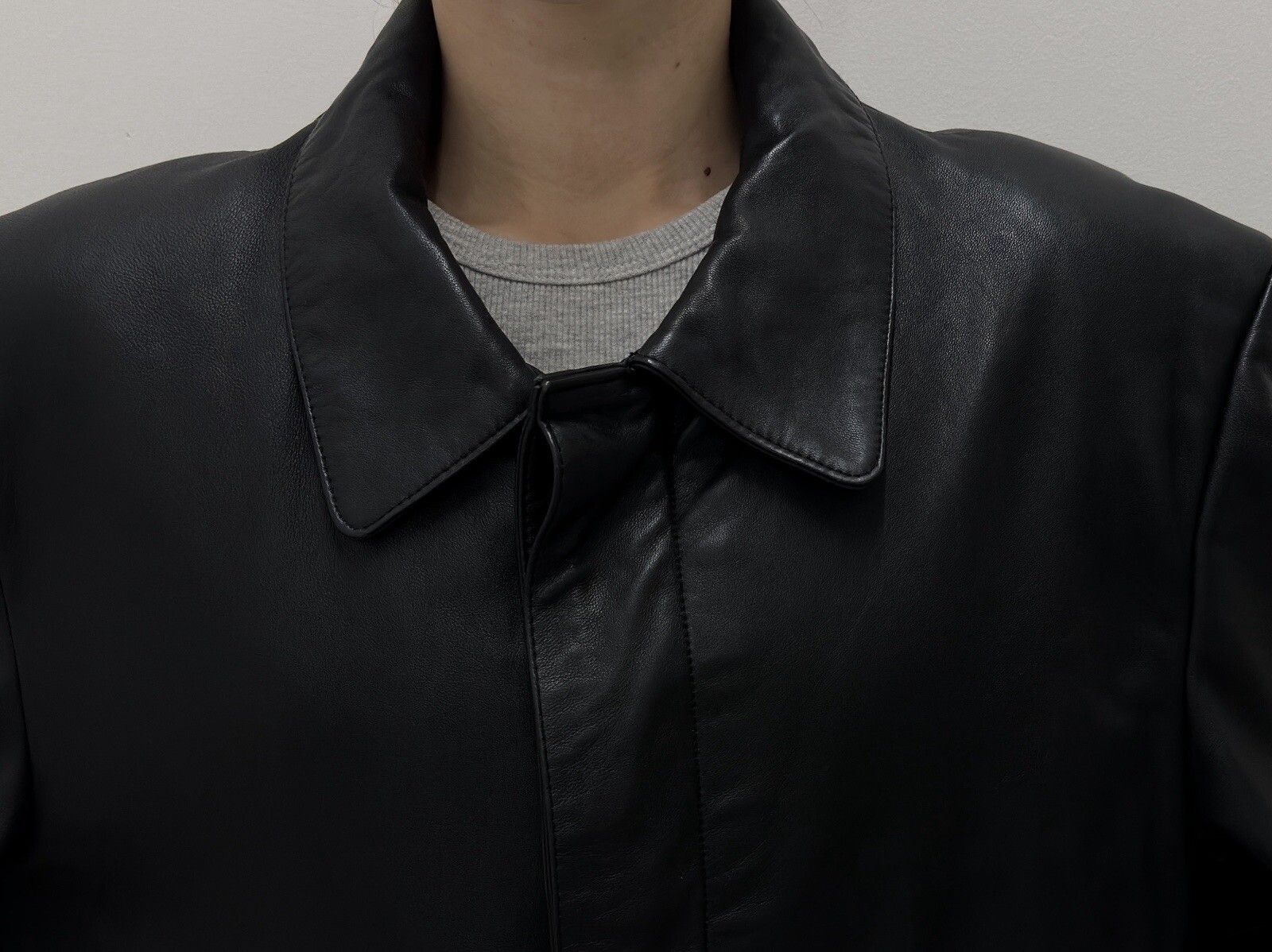 vintage ZARA Leather Long Trench Coat Jacket y2k Swag