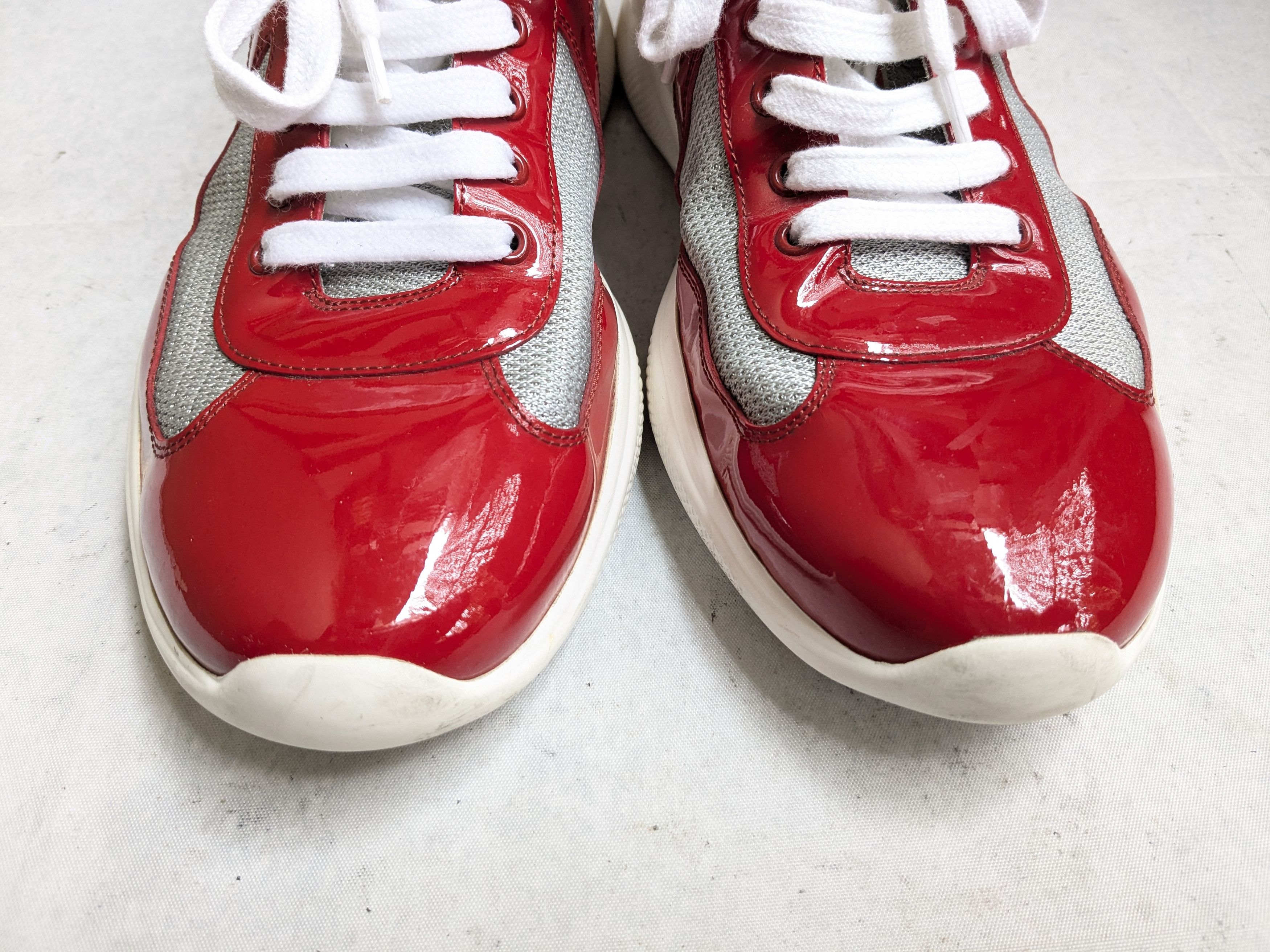 Prada Prada America's Cup Sneakers Red Patent Leather 12 Low Top Size US 12 / EU 45 - 3 Thumbnail