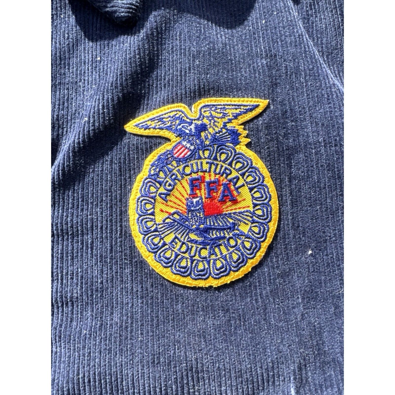 Vintage VINTAGE FFA Corduroy Jacket Navy Blue 38 Adult Medium Wisconsin Cashton FFA Emblem 1990s Casual Mens Size US XXS / EU 40 - 6 Thumbnail