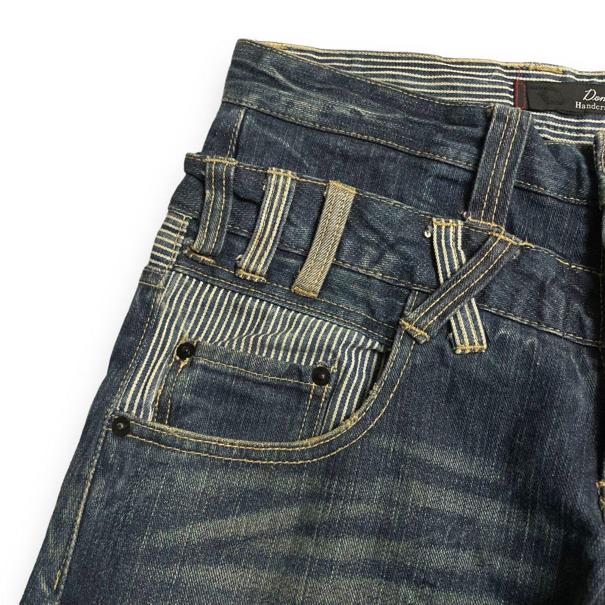 If Six Was Nine × Japanese Brand × Le Grande Bleu (L.G.B.) 🇯🇵 DOMINATED HANDCRAFTED DOUBLE WAIST DISTRESSED DENIM PANTS Size US 30 / EU 46 - 5 Thumbnail