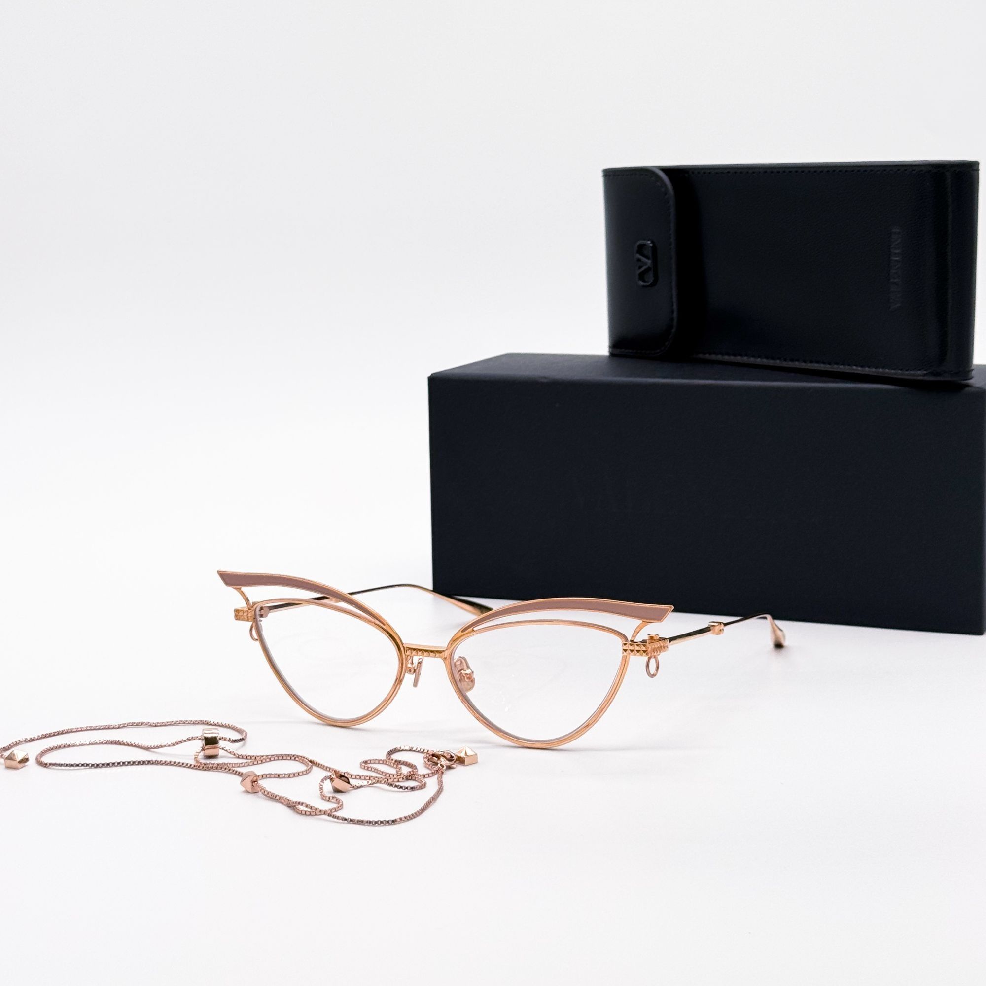 Valentino NEW VALENTINO GLASSLINER VLX-118F EYEGLASSES CAT EYE GOLD E Size ONE SIZE - 2 Thumbnail