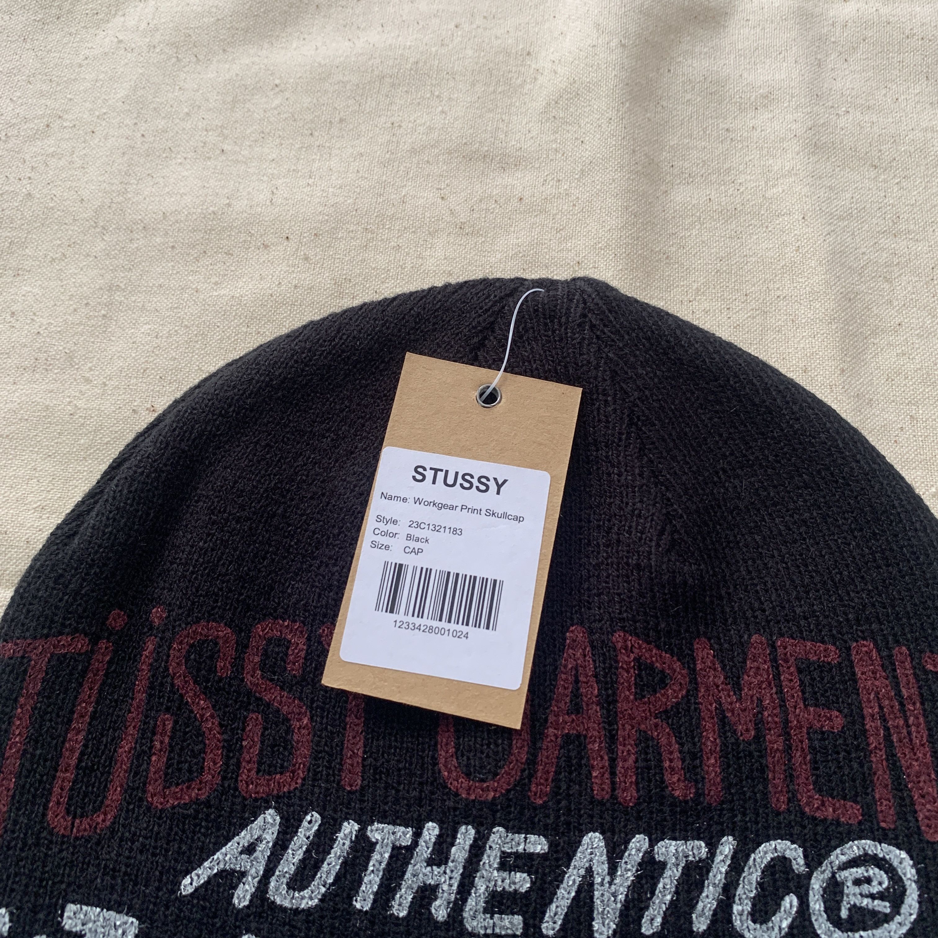 Stussy × Vintage Stussy workgear print skullcap Size ONE SIZE - 2 Thumbnail