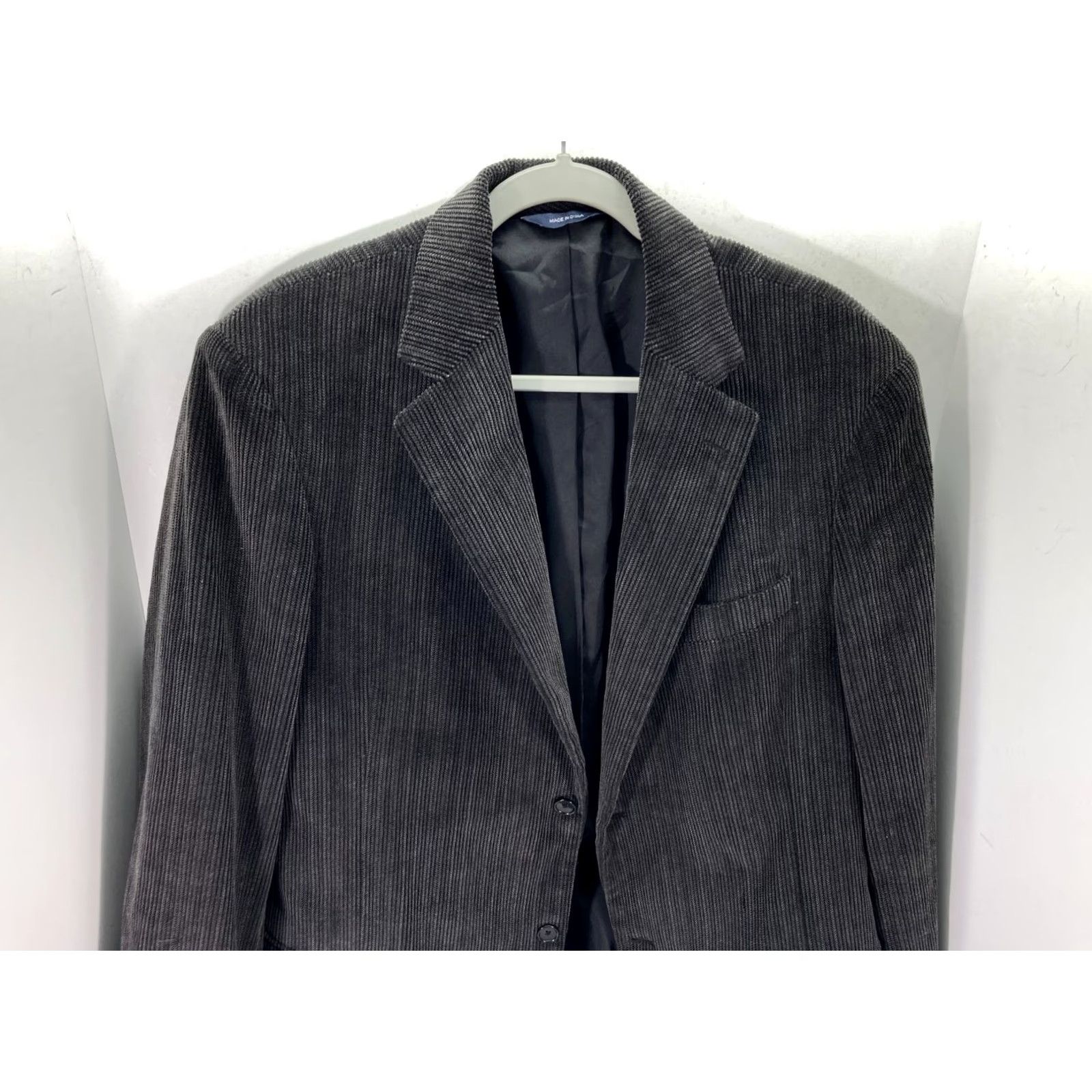 Dockers DOCKERS Sport Coat Blazer Mens 44R Black Corduroy 2 Button Notched Lapel Cotton Size 44R - 2 Thumbnail