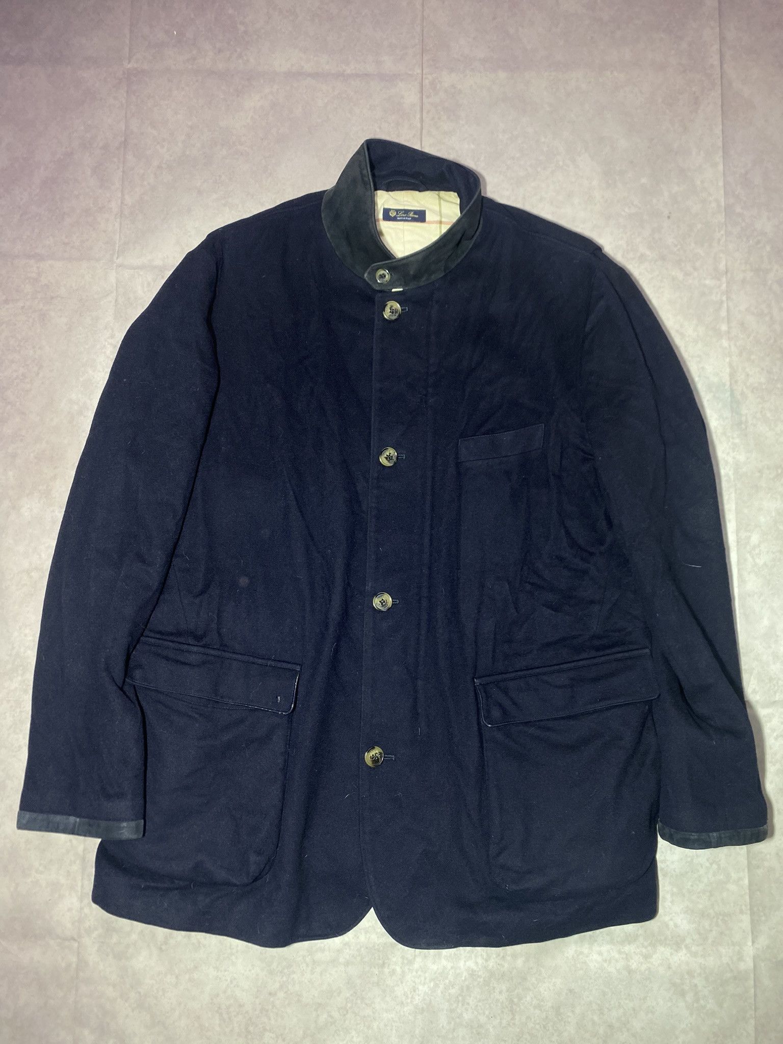 image of Loro Piana Cashmere Coat Luxury in Blue, Men's (Size 2XL)
