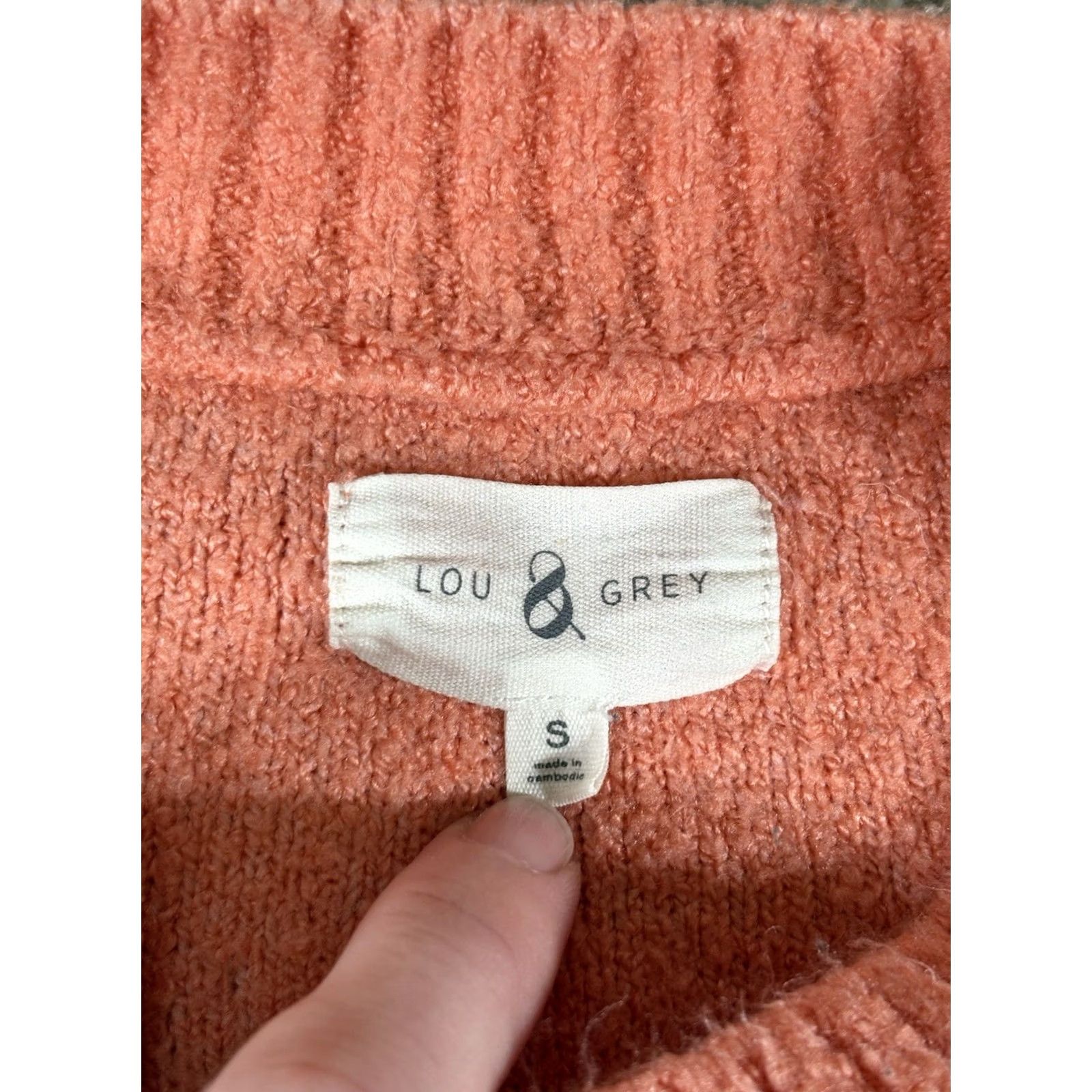 Lou & Grey Lou & Grey Peach Bright Henley Spring Soft Sweater Women’s Size S Orange Crew Neck Long Sleeve Pullover Size S / US 4 / IT 40 - 3 Thumbnail