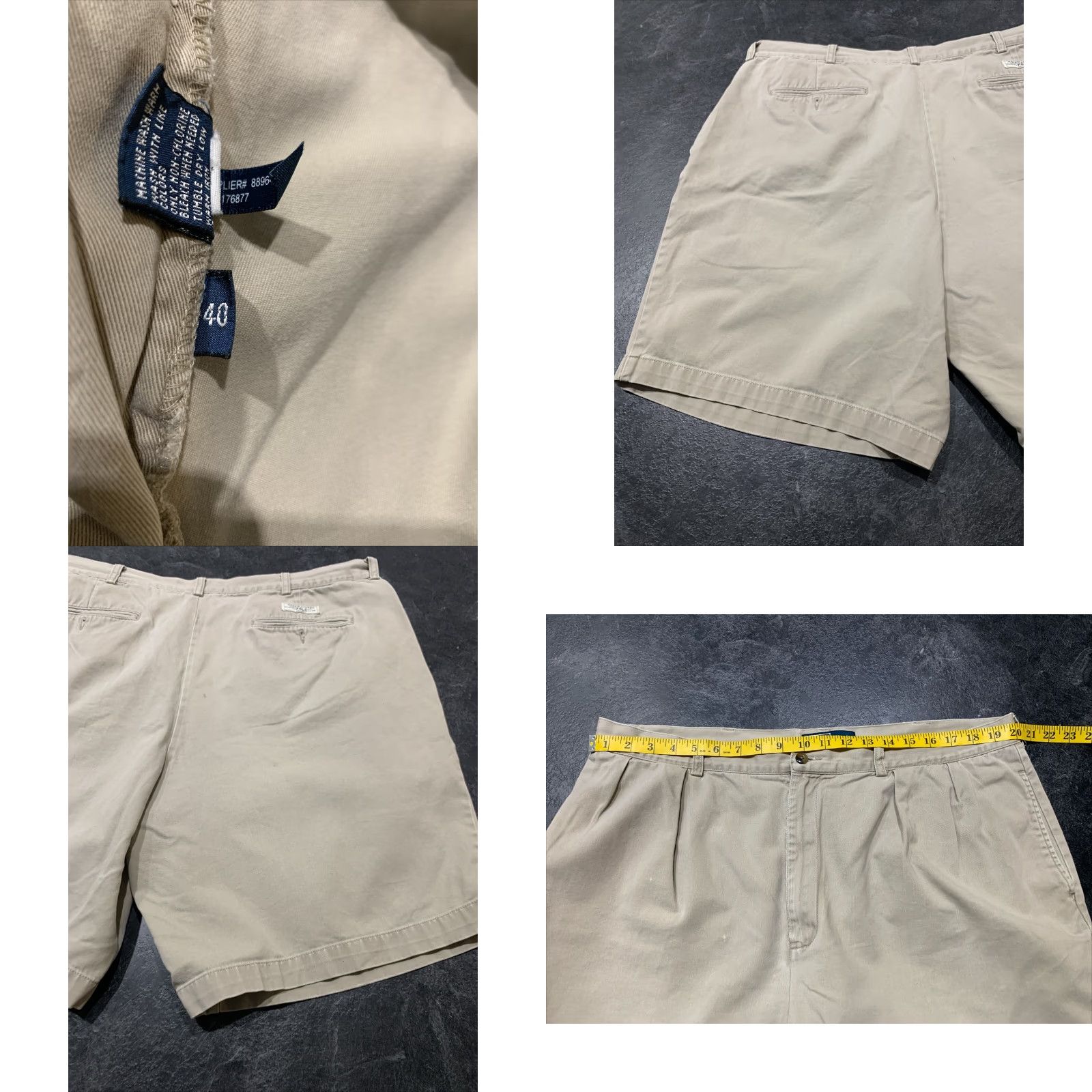 Polo Ralph Lauren VINTAGE Polo Ralph Lauren Tyler Chino Shorts Size 40 Pleated Khaki Tan Classic 90s Mens Size US L / EU 52-54 / 3 - 8 Thumbnail