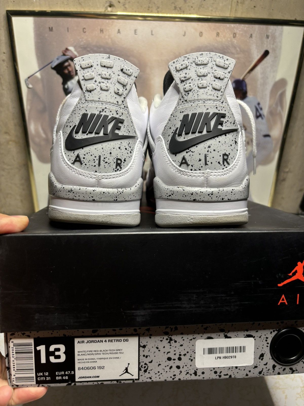 Jordan Brand Air Jordan 4 Retro OG 2016 White Cement 2016 Size US 13 / EU 46 - 7 Thumbnail