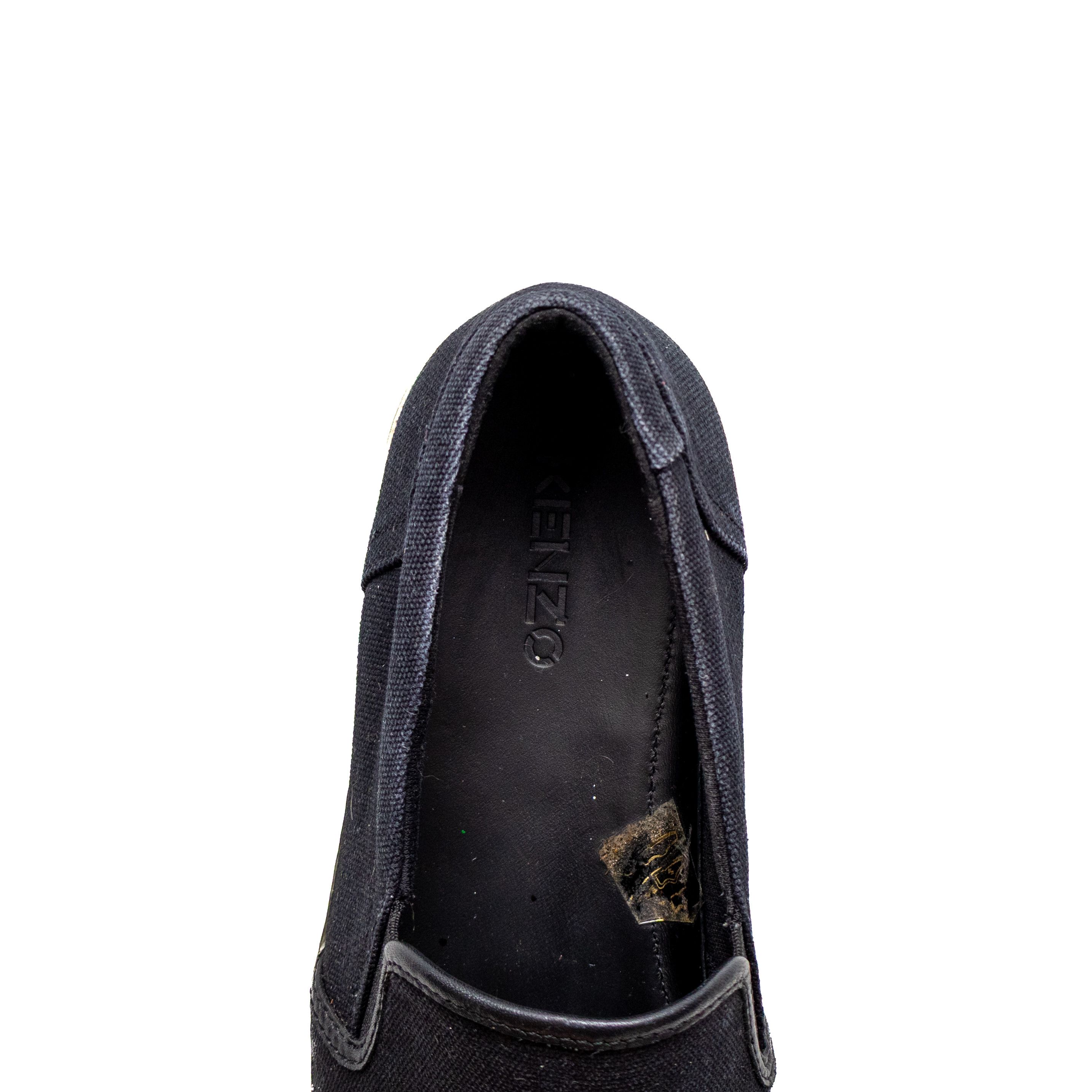 Kenzo Kenzo Men’s Black Canvas Slip-On Sneakers | Size 9 Size US 9 / EU 42 - 10 Thumbnail