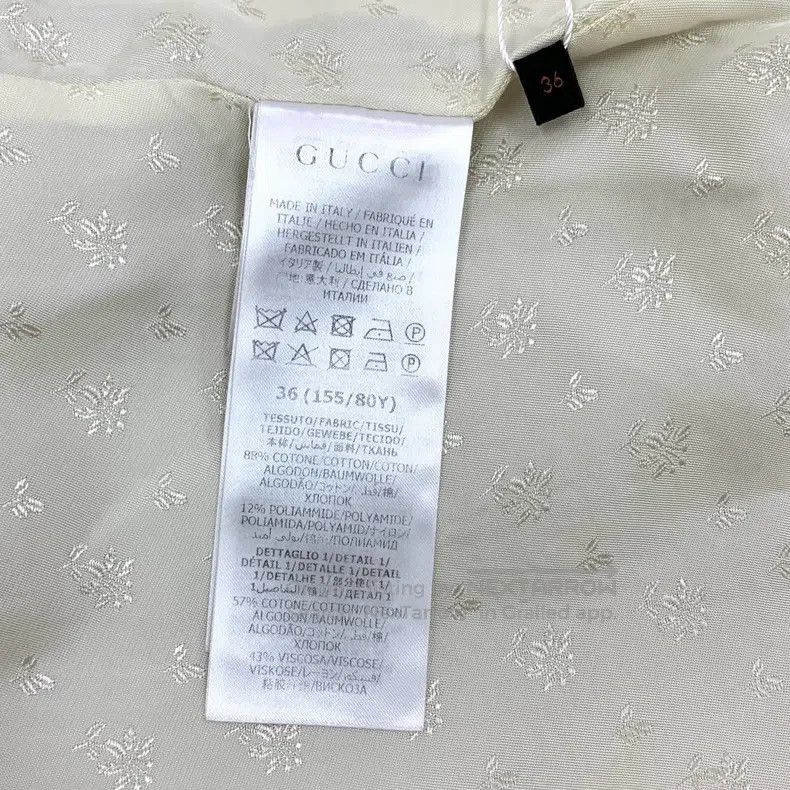 Gucci Gucci Beige diamond-inlaid cotton round neck single-breast Size XS / US 0-2 / IT 36-38 - 6 Thumbnail