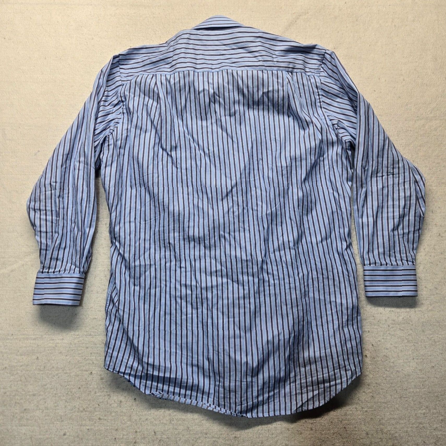 Vintage Paul Fredrick Men's Blue Check Long Sleeve Button-Up Shirt Size 15.5 Cotton Business Casual Formal Size US M / EU 48-50 / 2 - 7 Thumbnail
