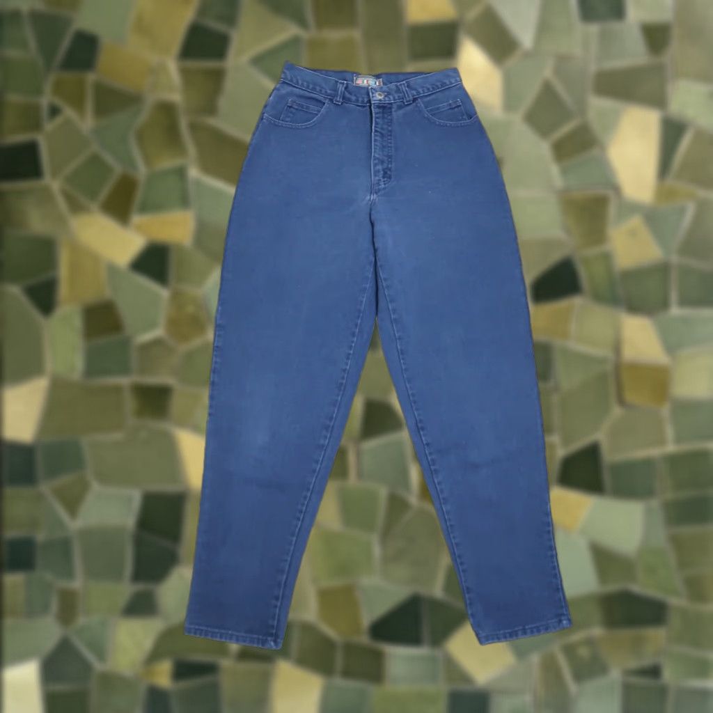 Vintage VINTAGE Paris Sport Club Jeans Navy Blue High Rise Balloon Leg Mom 27" Waist 10 100% Cotton Women Size 32" / US 10 / IT 46 - 1 Thumbnail