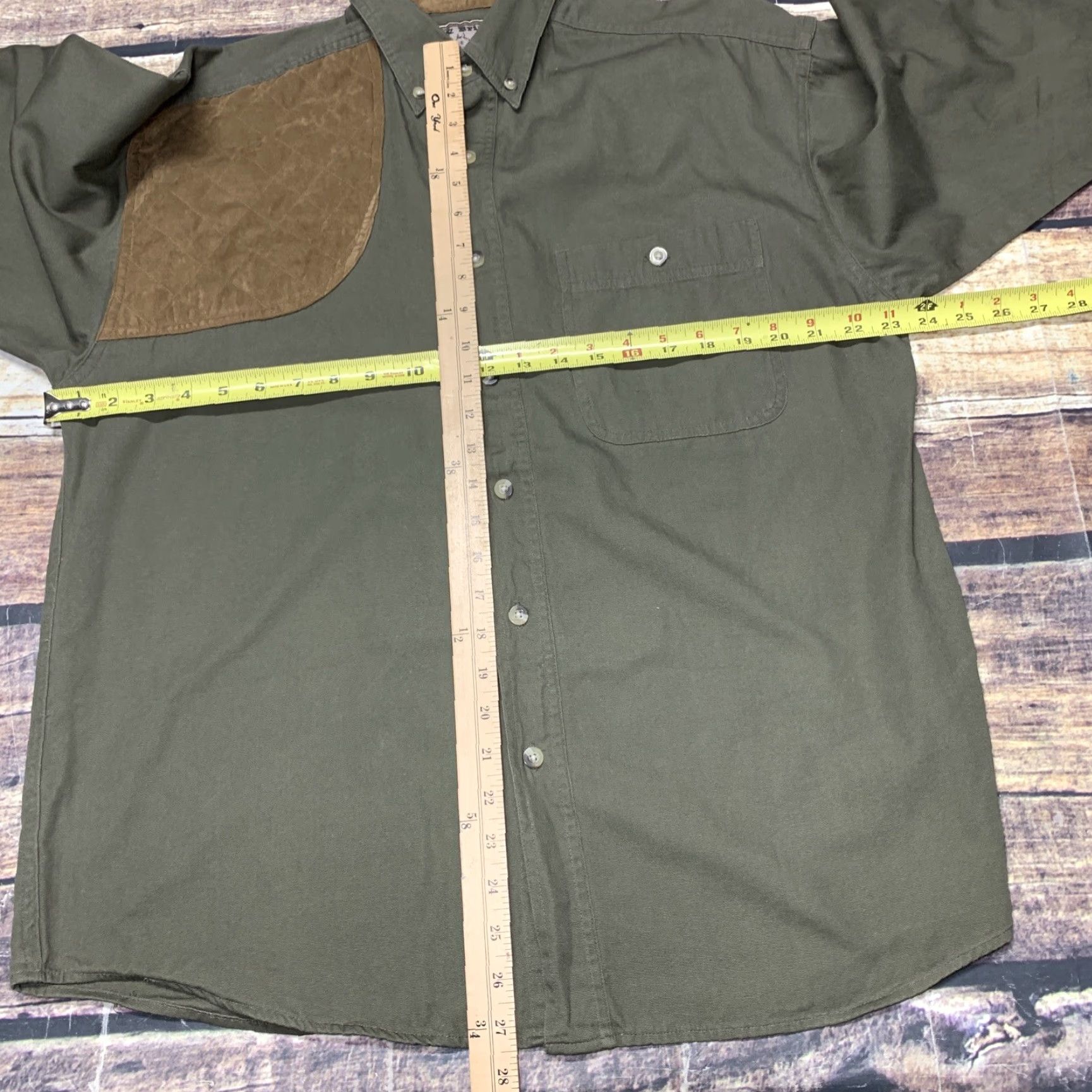 Vintage Bit & Bridle Long Sleeve Shirt Mens M Green Padded Shoulder Elbow Button Up Shirt Size US M / EU 48-50 / 2 - 2 Thumbnail